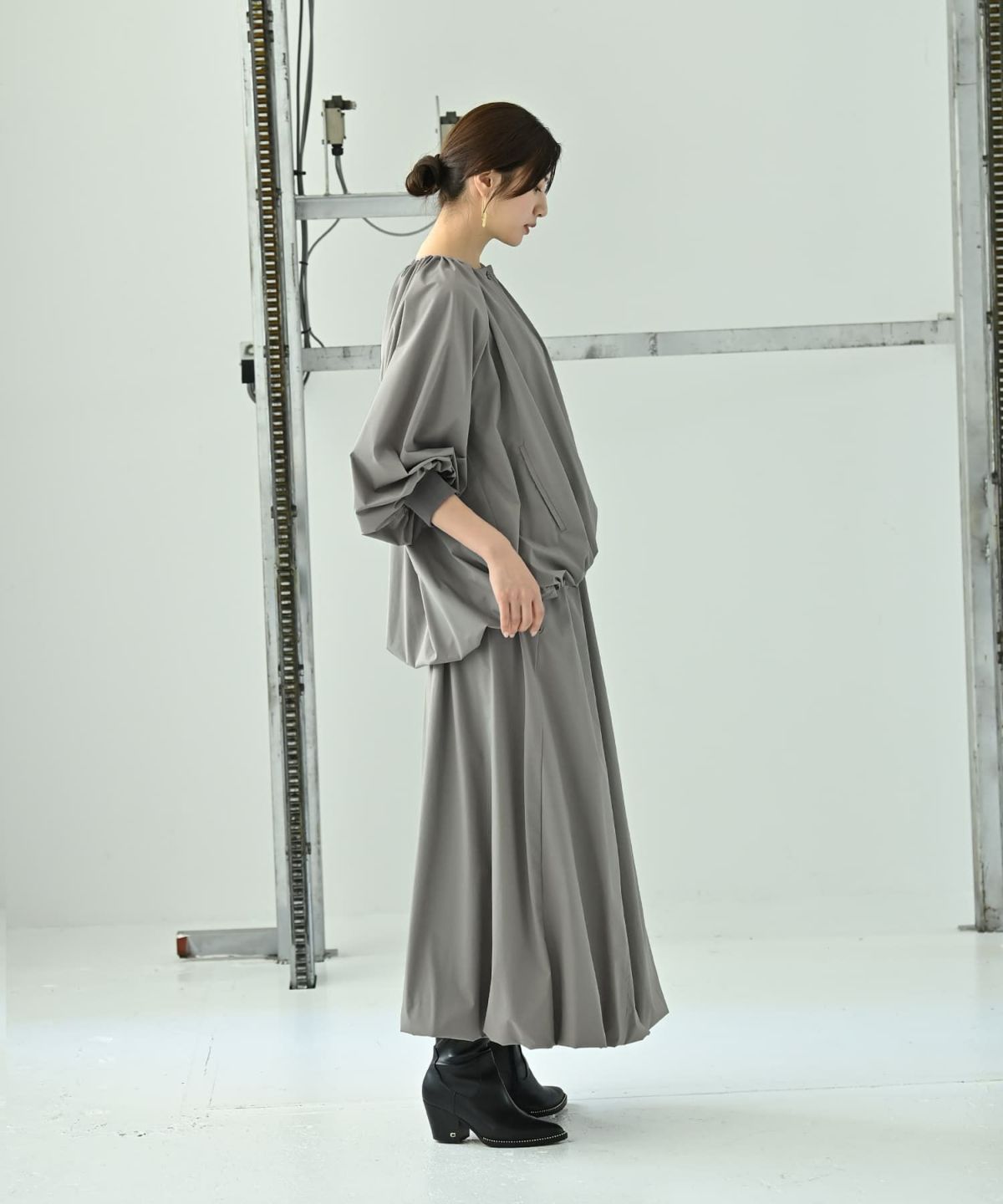 着用イメージ 172cm グレー