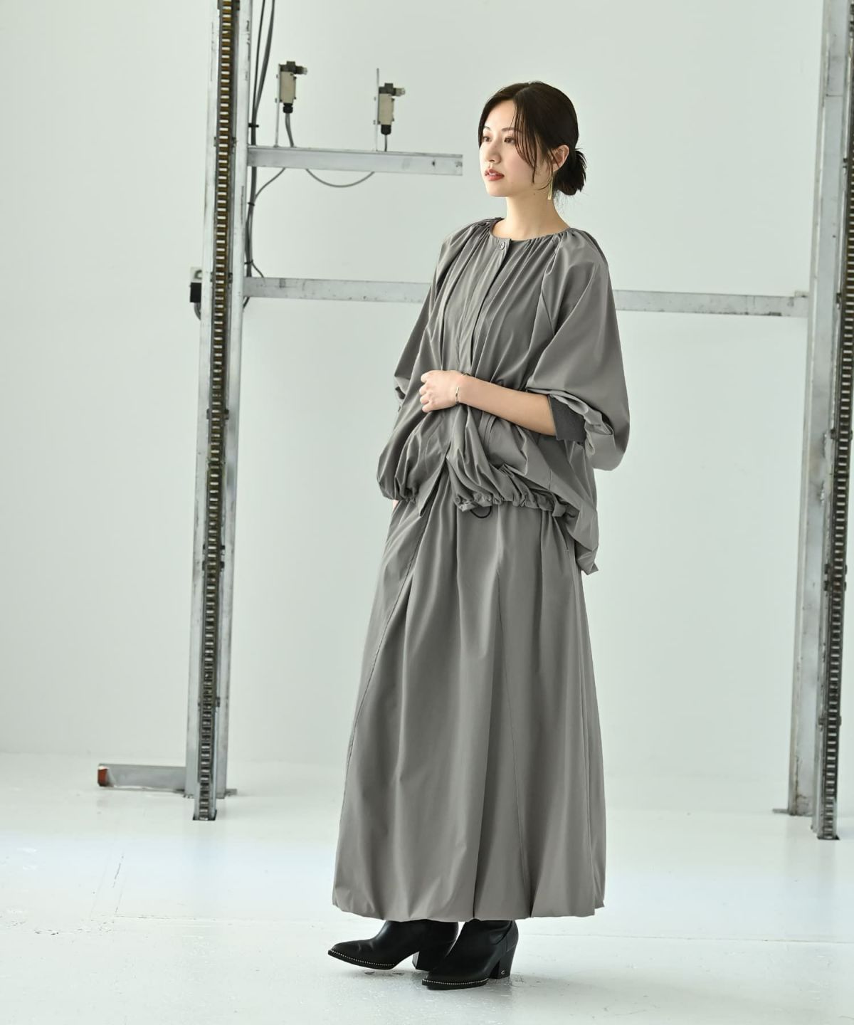 着用イメージ 172cm グレー
