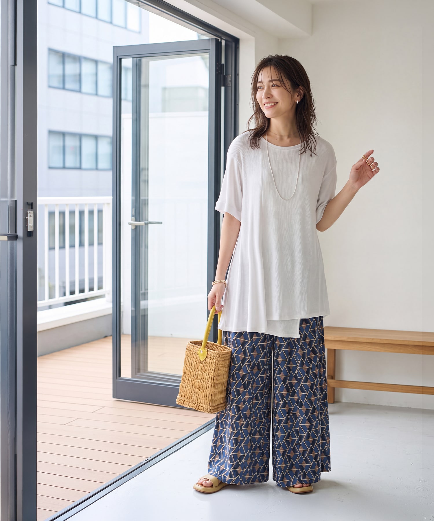 着用イメージ 167cm　ホワイト