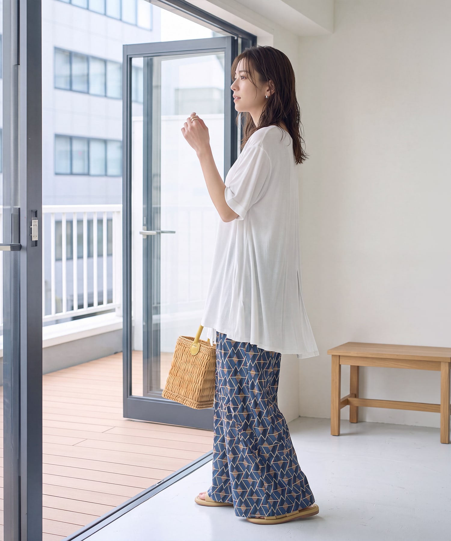 着用イメージ 167cm　ホワイト
