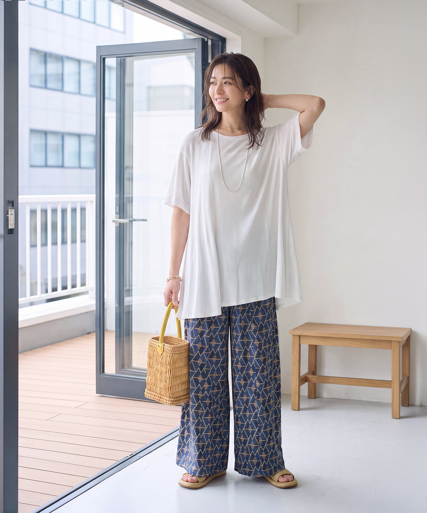 着用イメージ 167cm　ホワイト