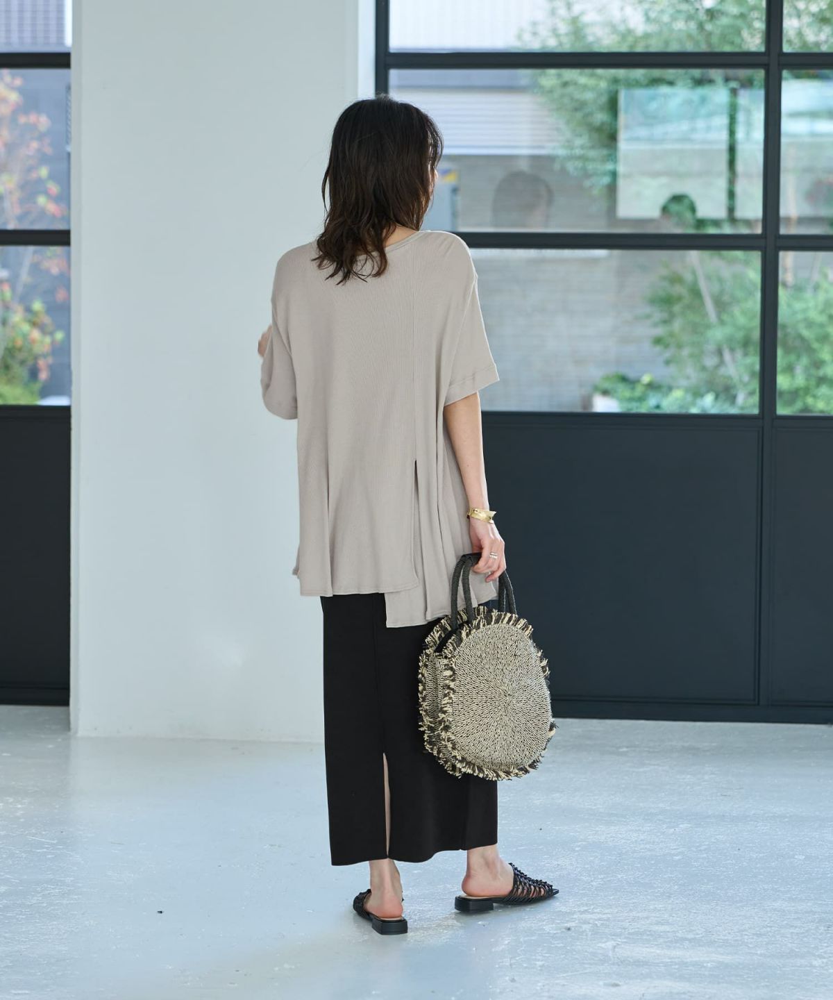 着用イメージ 167cm　グレージュ