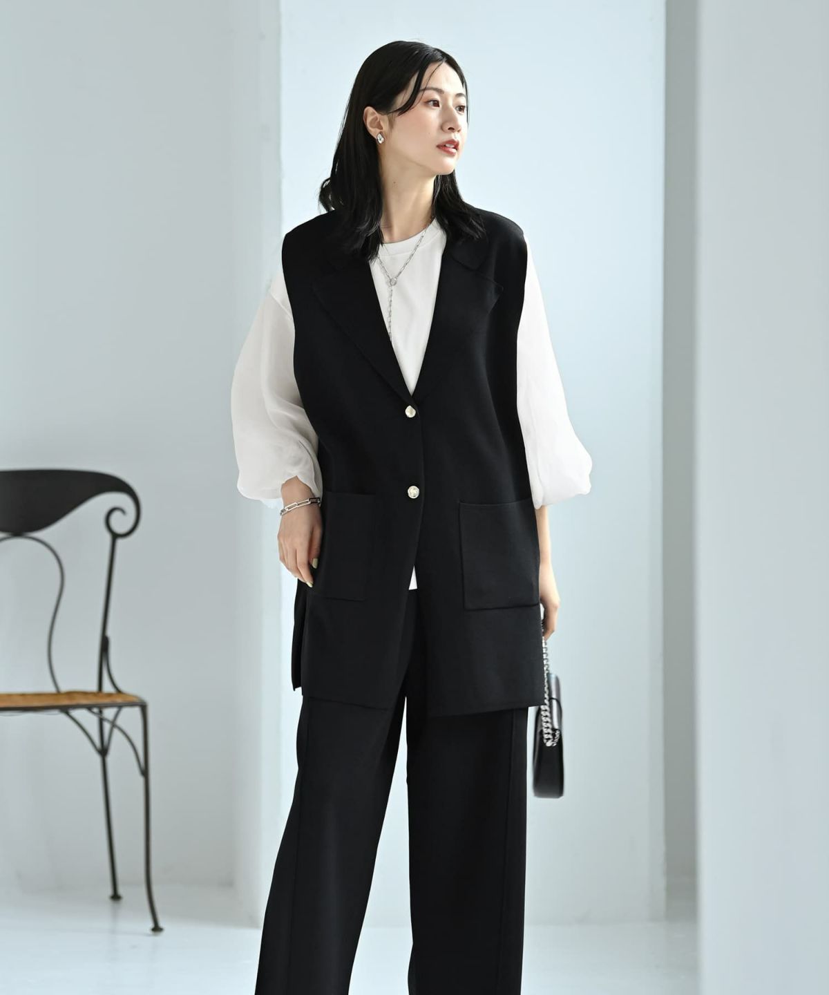 着用イメージ 172cm ブラック