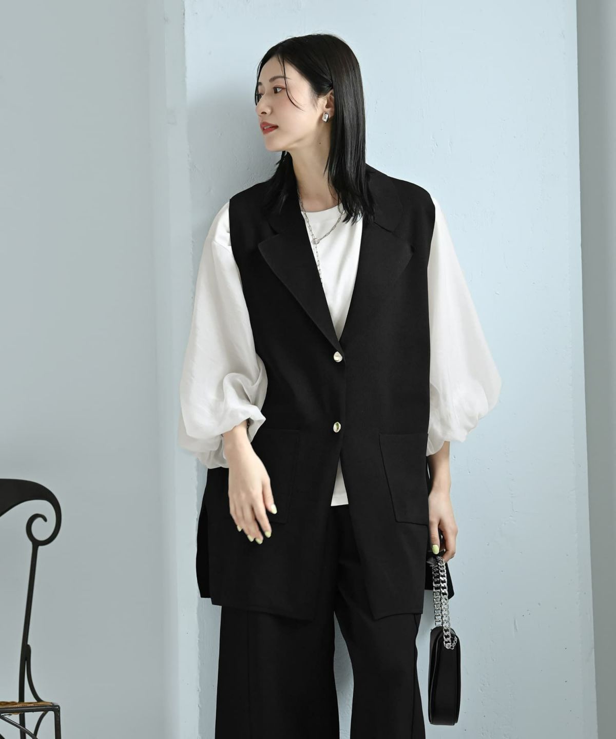 着用イメージ 172cm ブラック