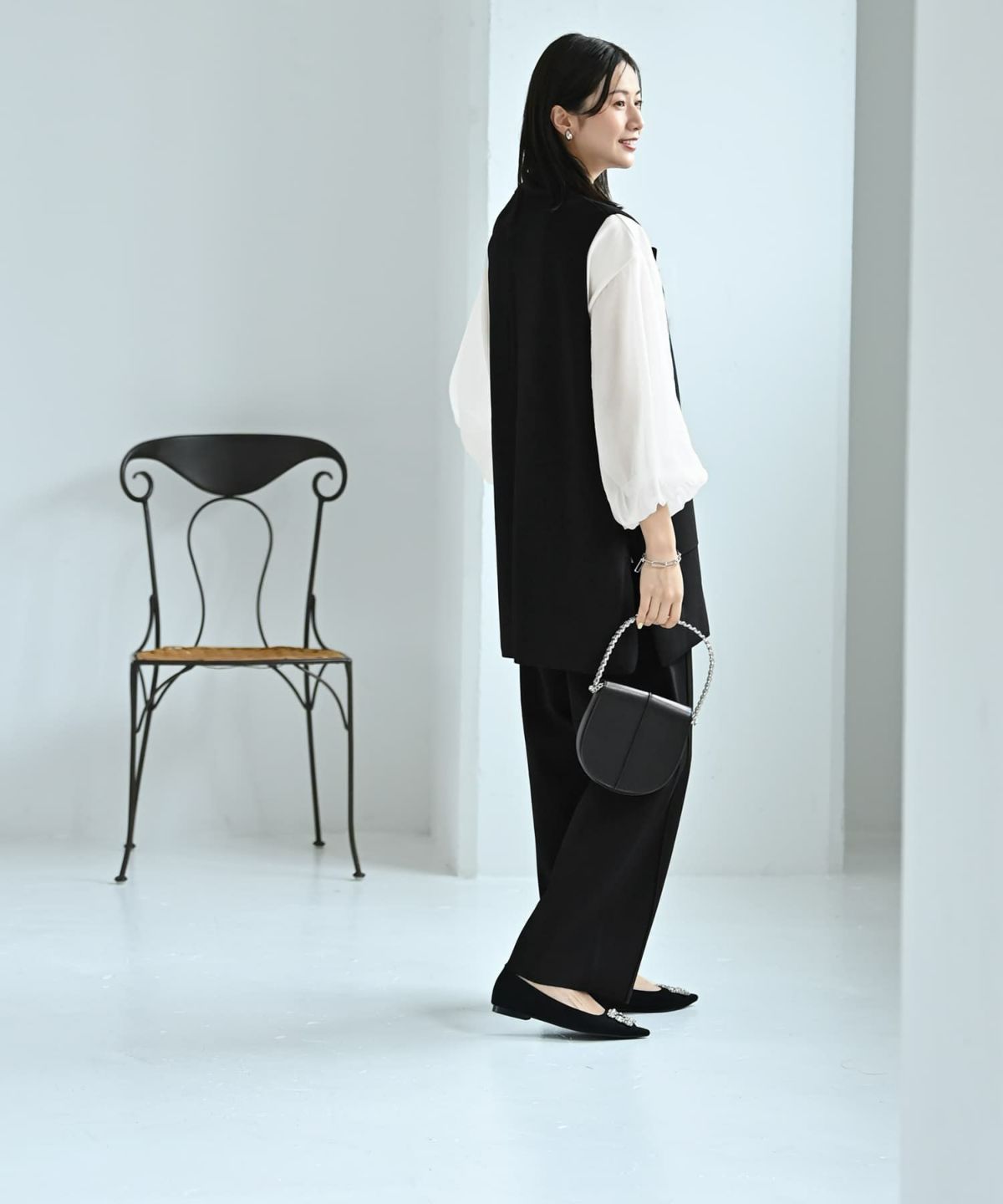 着用イメージ 172cm ブラック