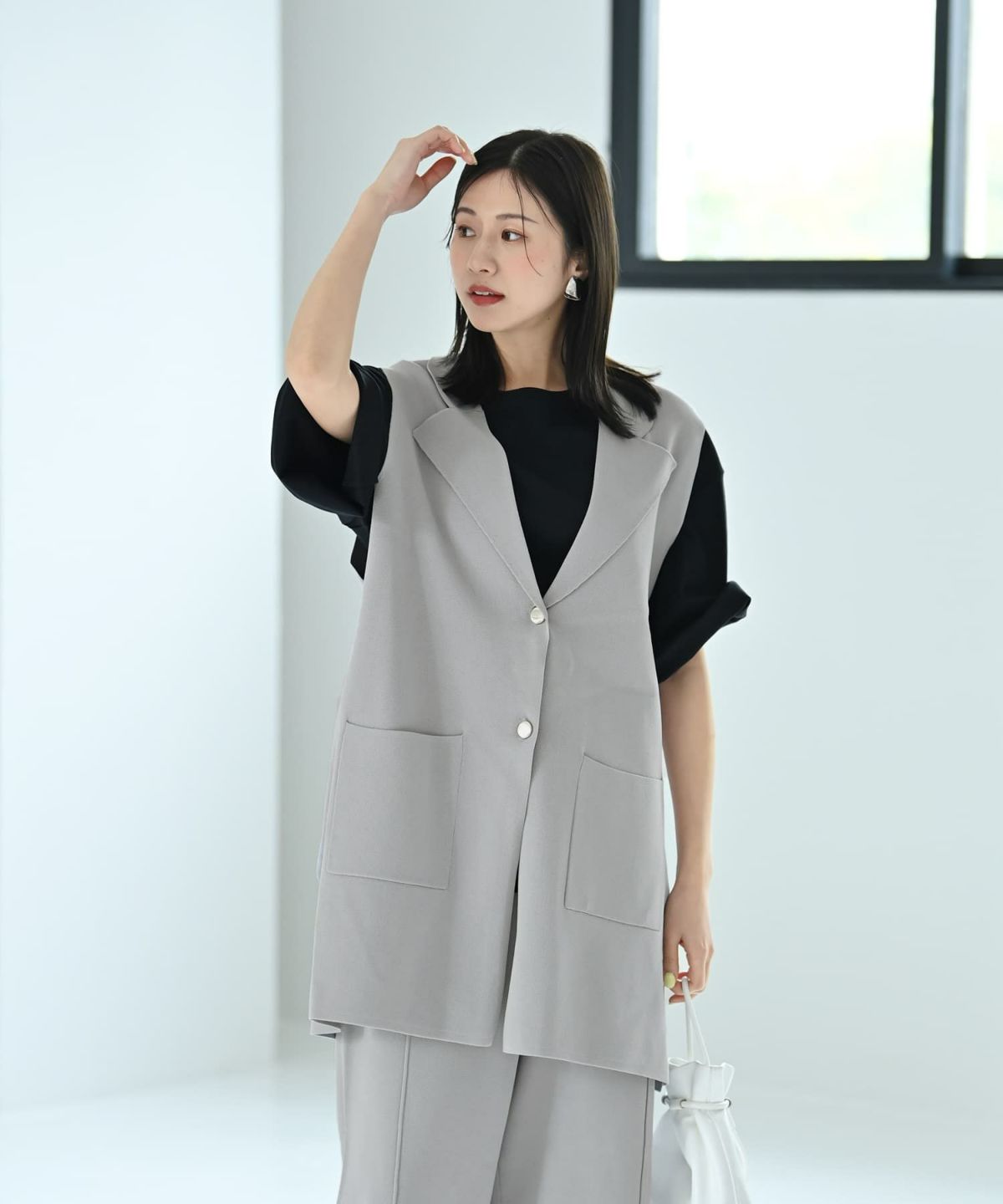 着用イメージ 172cm グレー