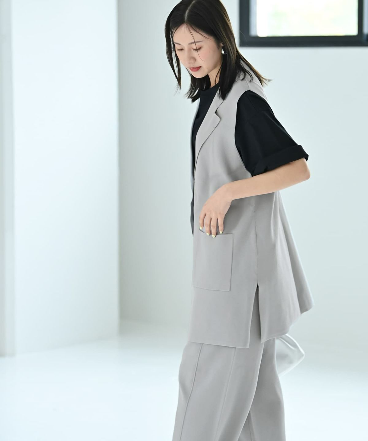 着用イメージ 172cm グレー