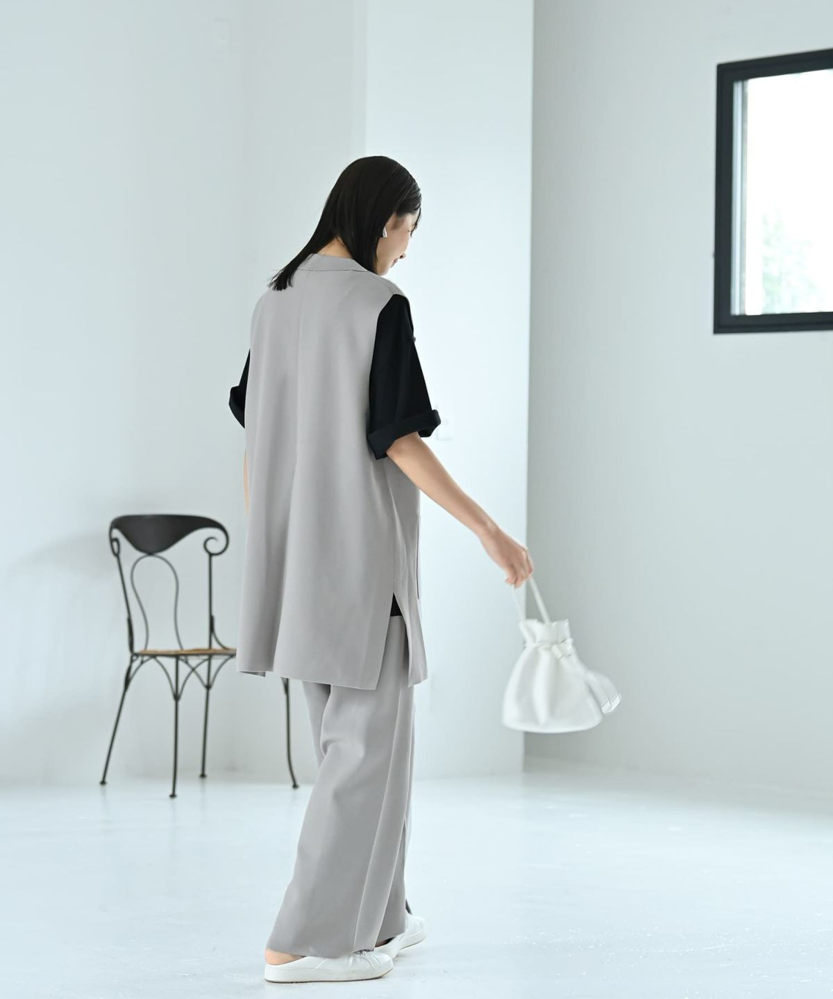 着用イメージ 172cm グレー