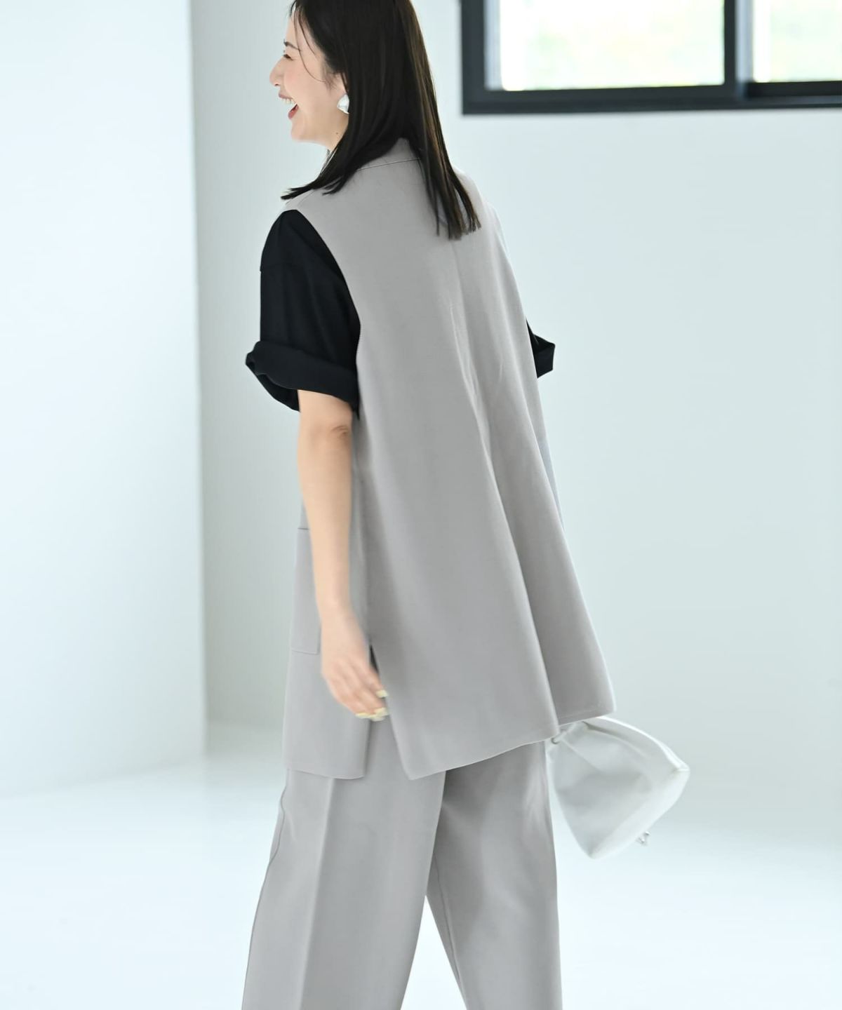 着用イメージ 172cm グレー