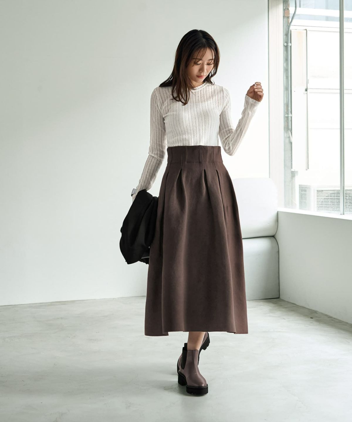 着用イメージ 166cm セピア