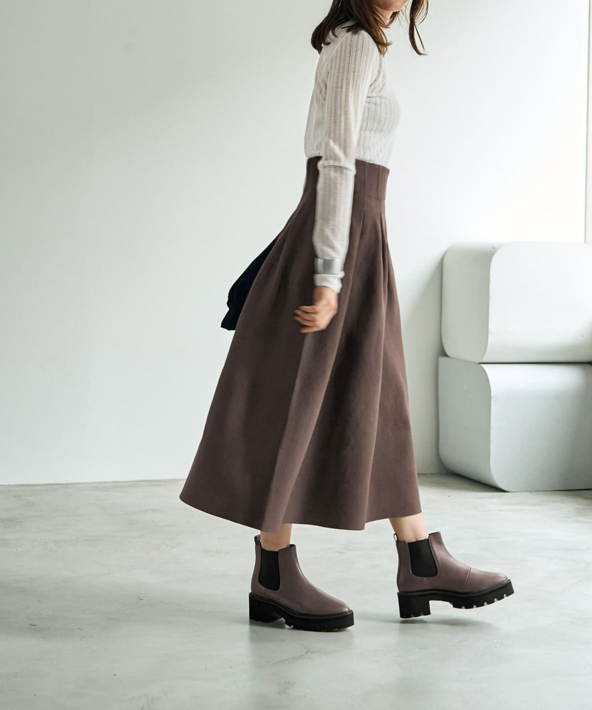 着用イメージ 166cm セピア