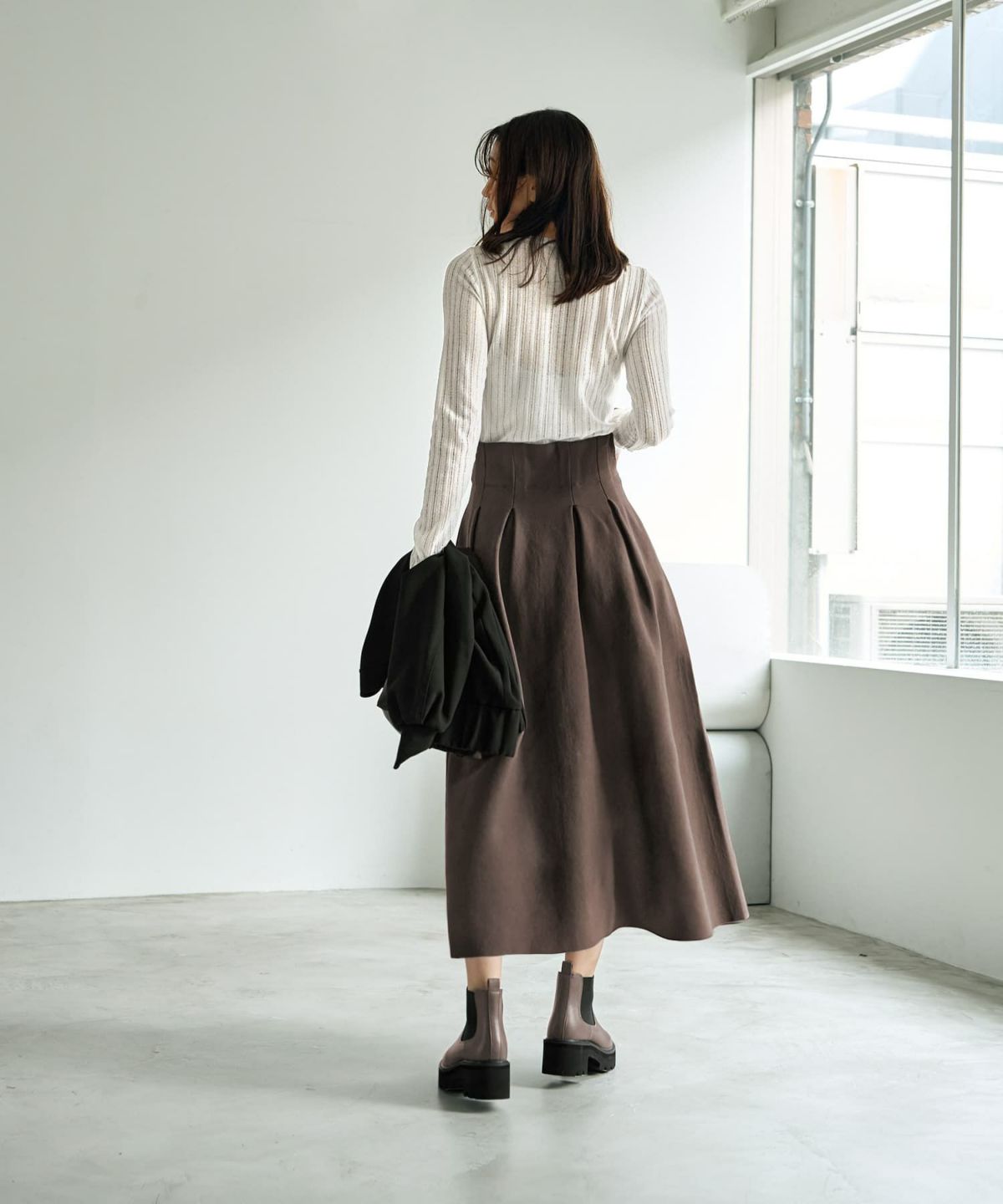 着用イメージ 166cm セピア