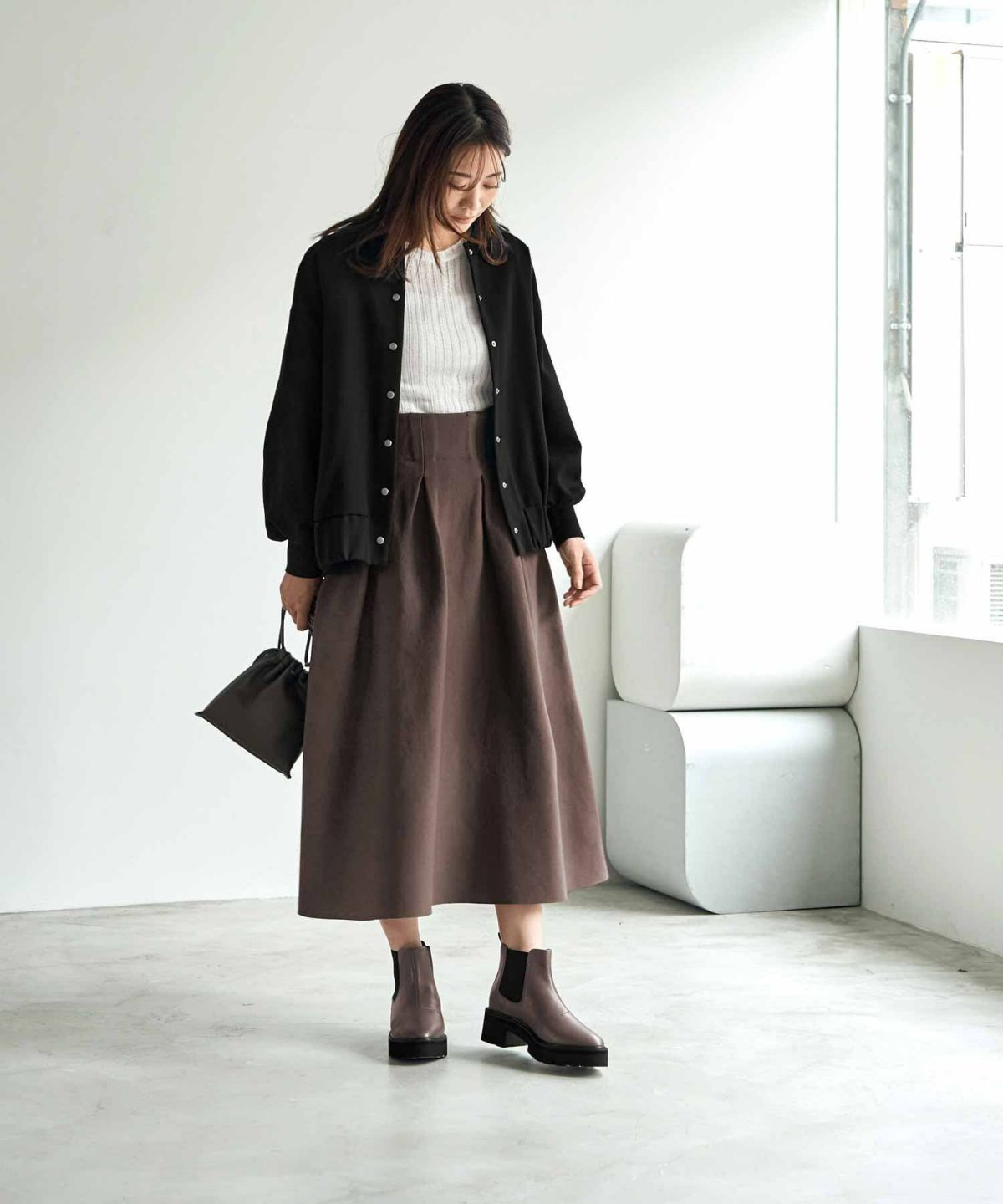 着用イメージ 166cm セピア