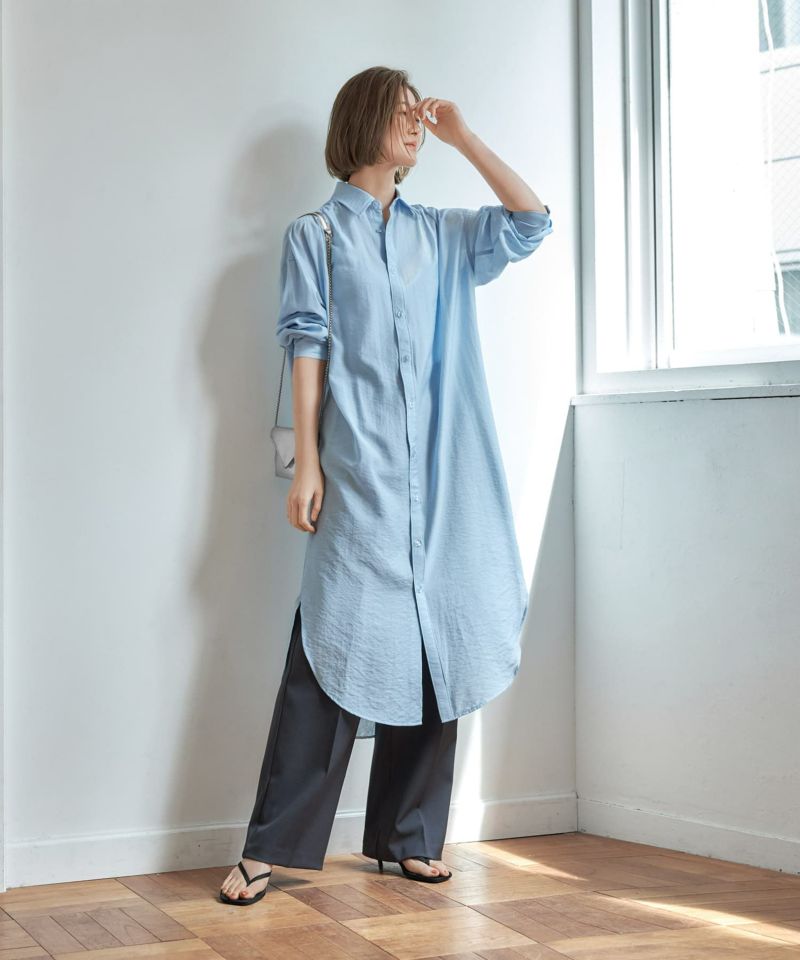 Amazon.co.jp: [スタイリング/] ラッフル シャツワンピース