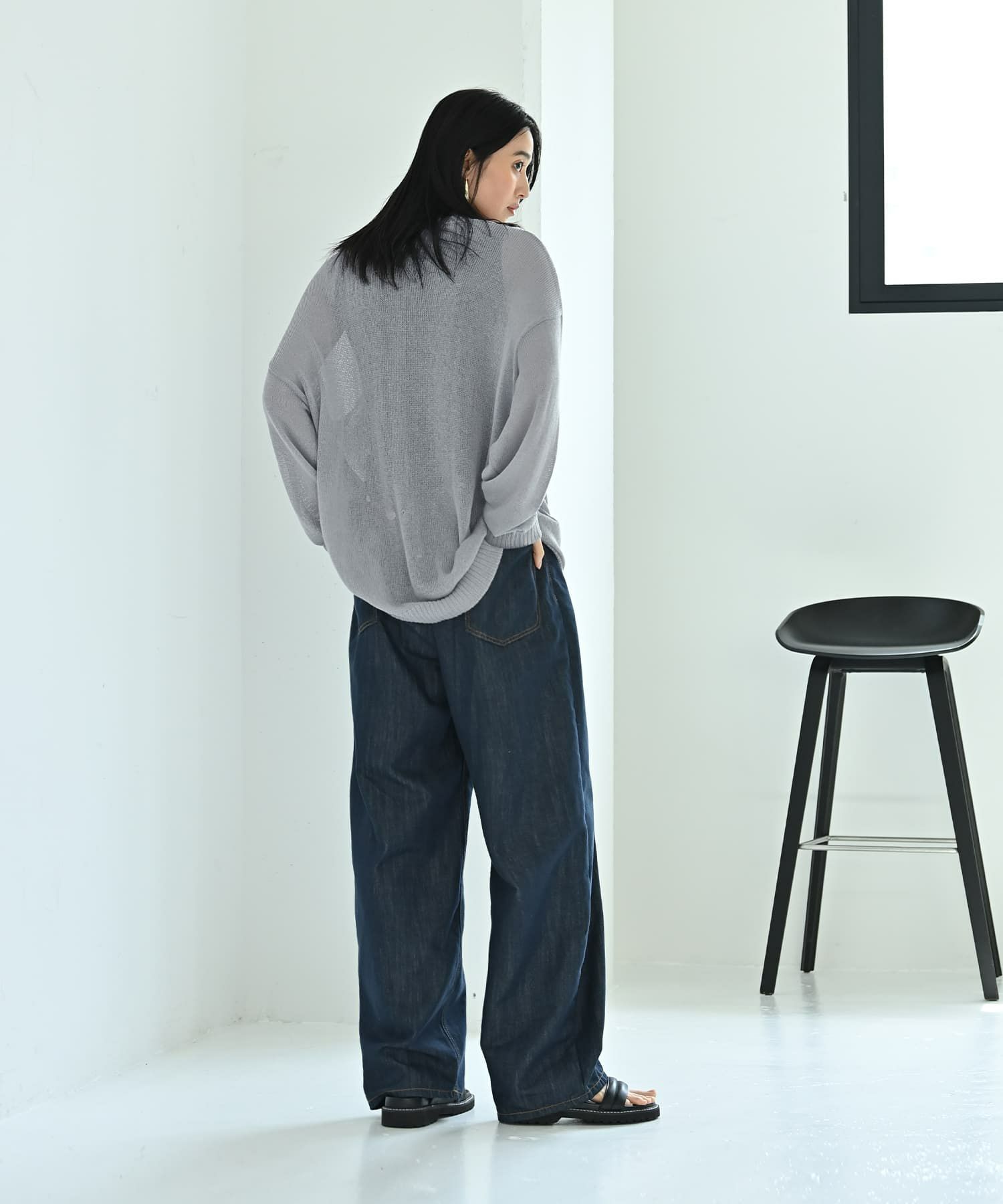 着用イメージ 170cm グレー