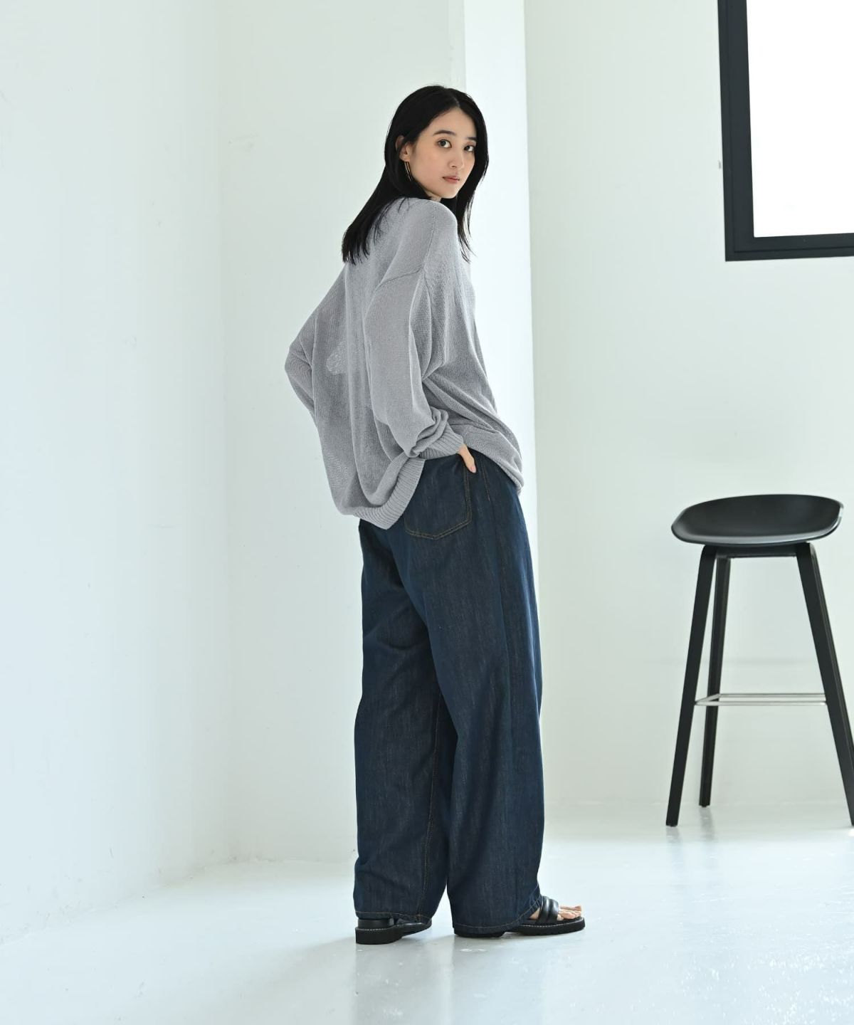 着用イメージ 170cm グレー