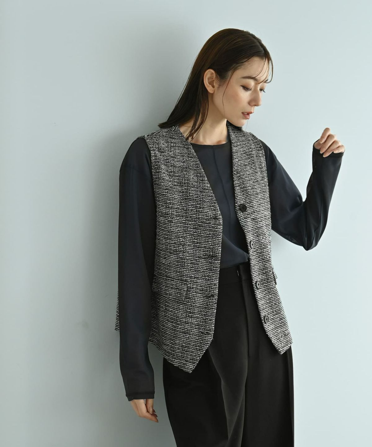 着用イメージ 170cm ブラック