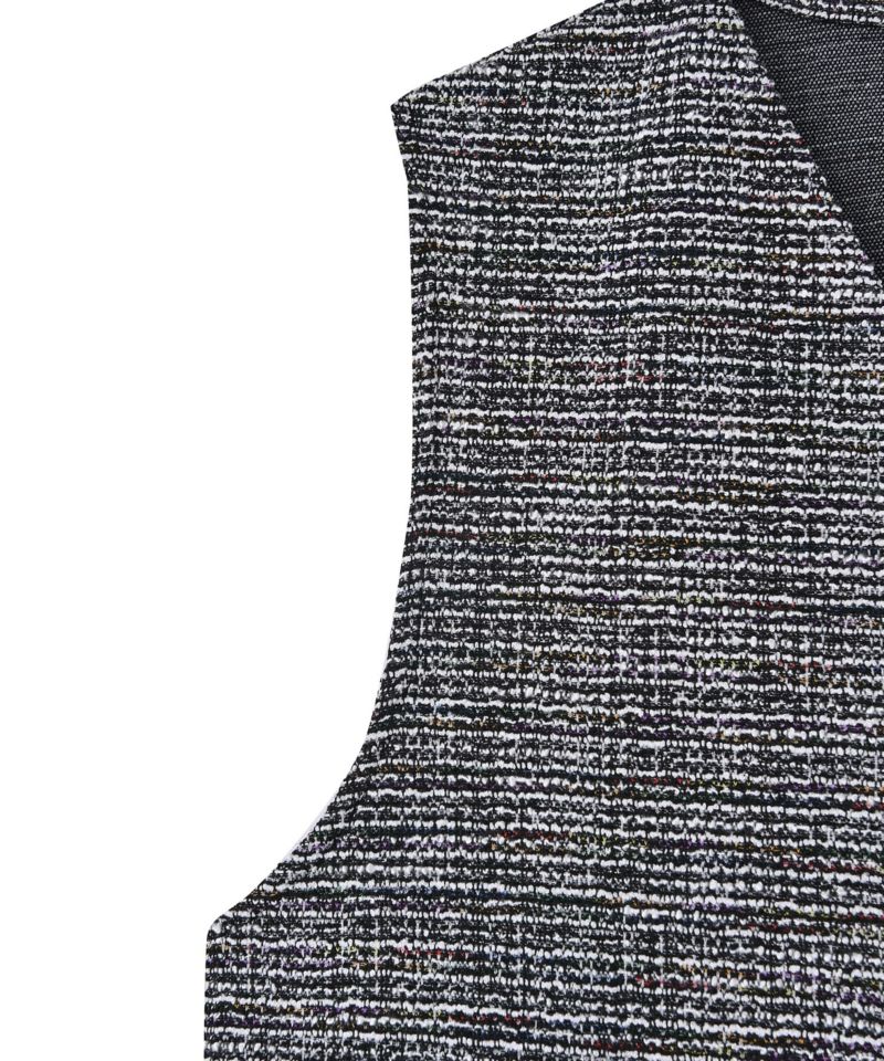 ベスト ジレ 「BLK001」カットライトツイードベスト レディース BLK001】カットライトツイードベスト | おしゃれな大人