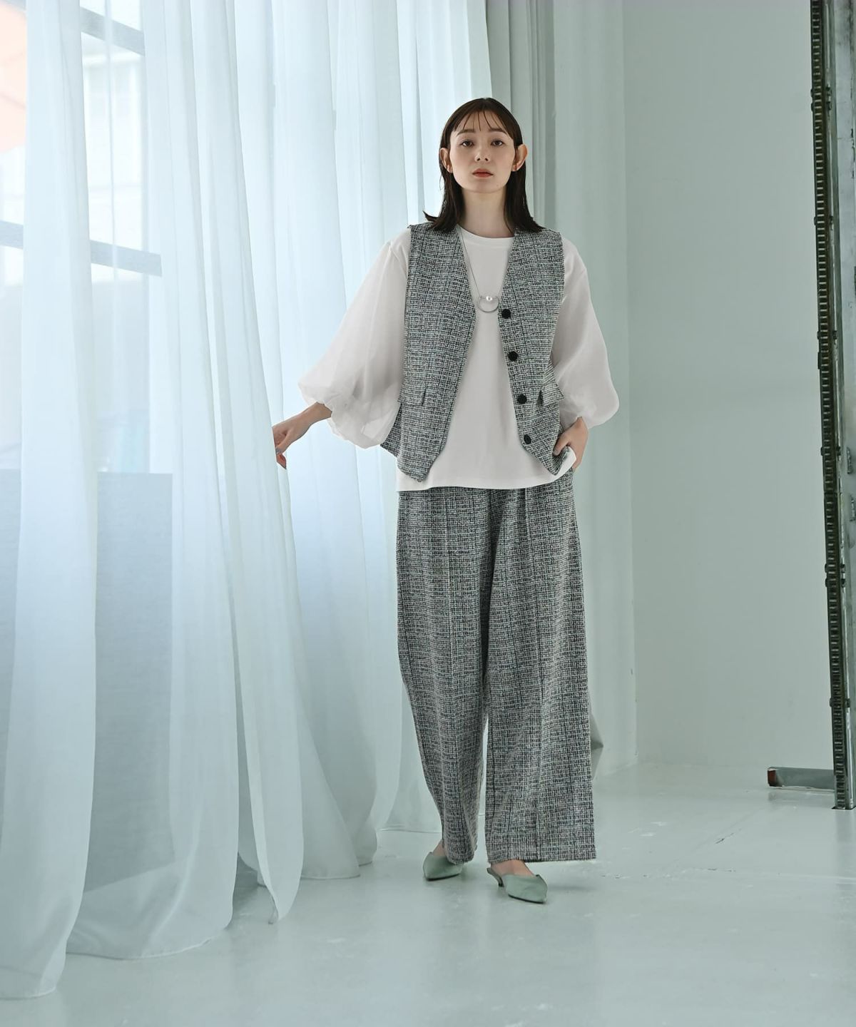 着用イメージ 170cm ブルー