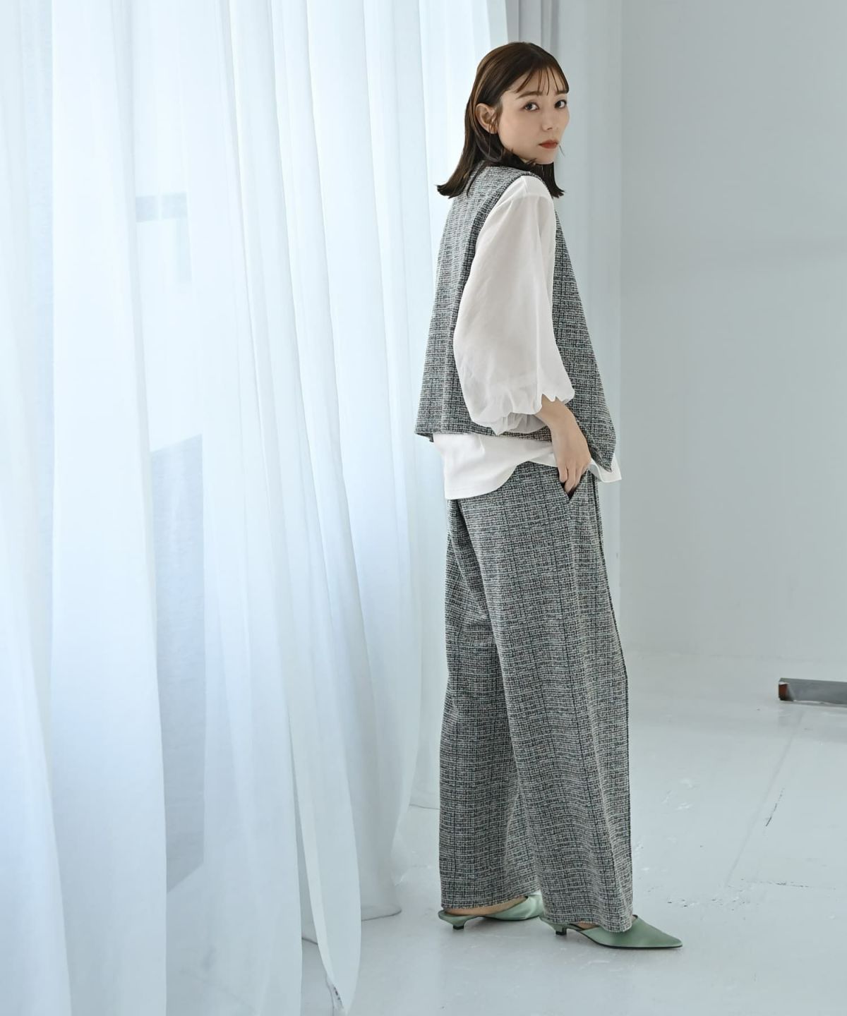 着用イメージ 170cm ブルー