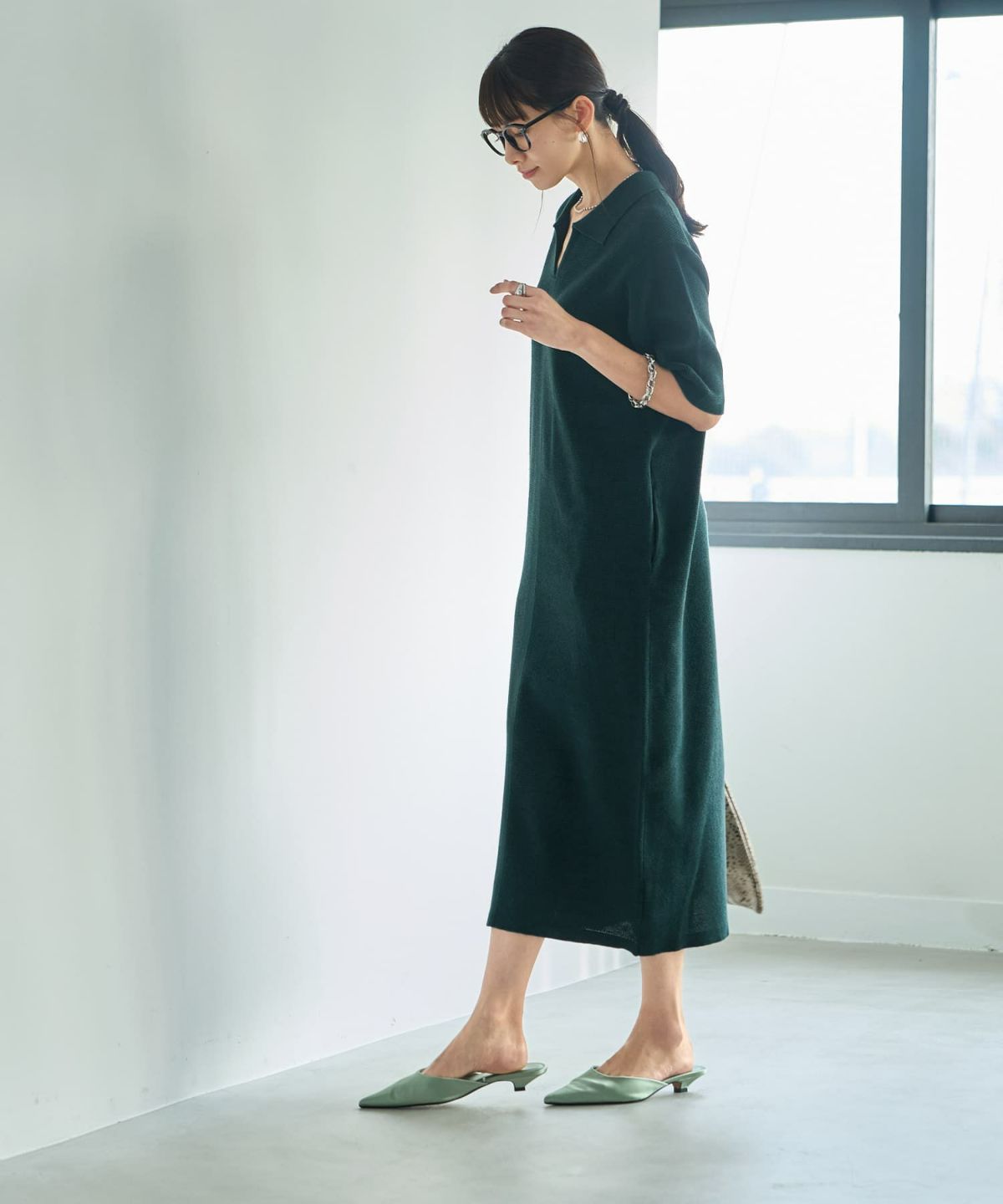 着用イメージ 165cm　02サイズ　ダークグリーン