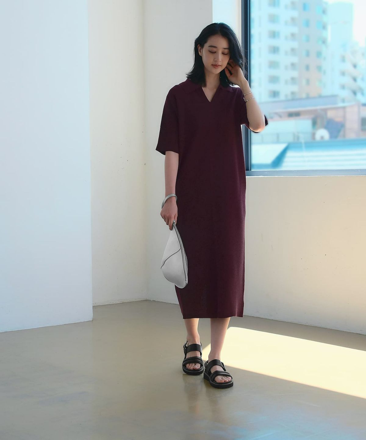 着用イメージ 170cm　02サイズ　レーズンブラウン