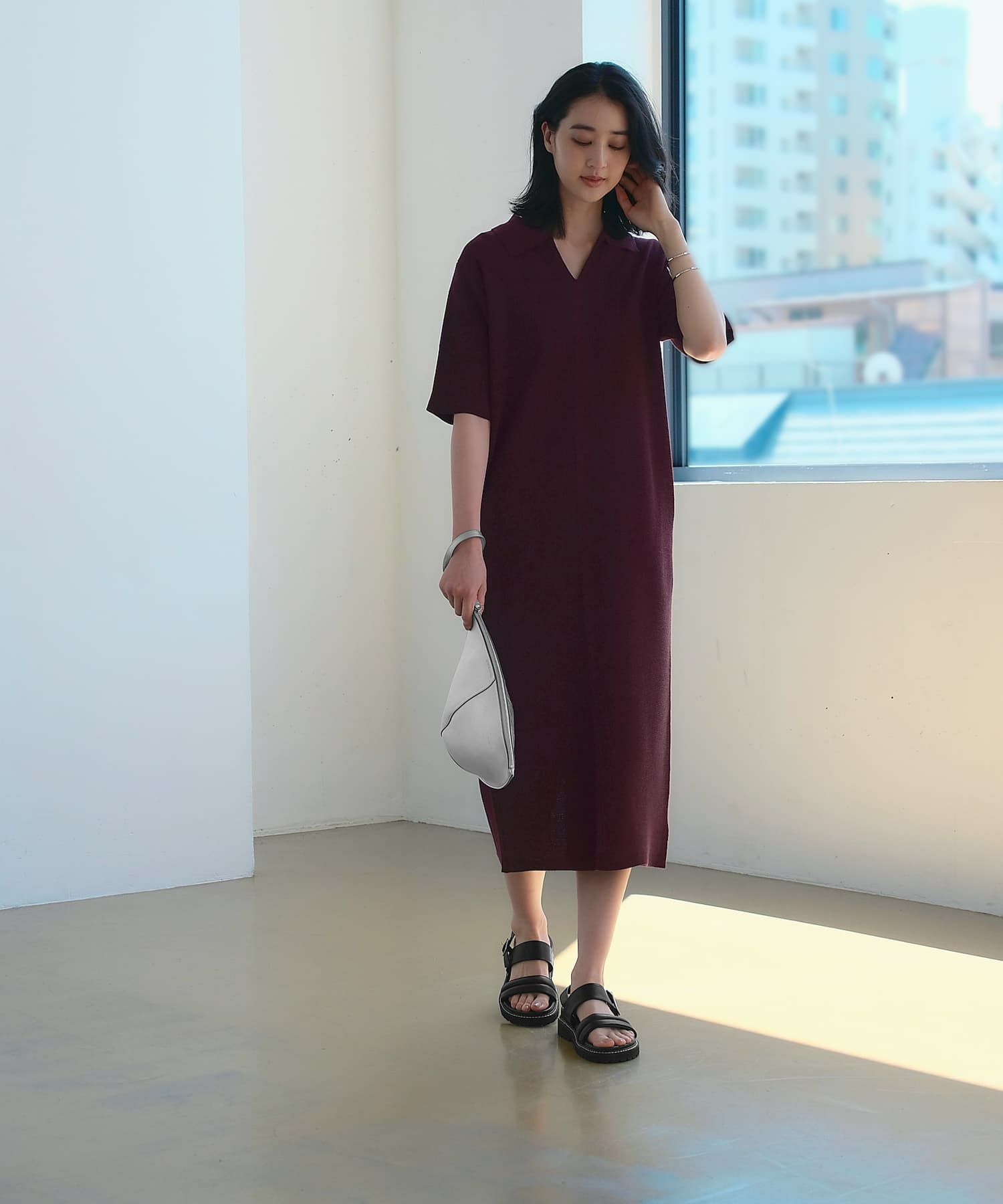 着用イメージ 170cm　02サイズ　レーズンブラウン