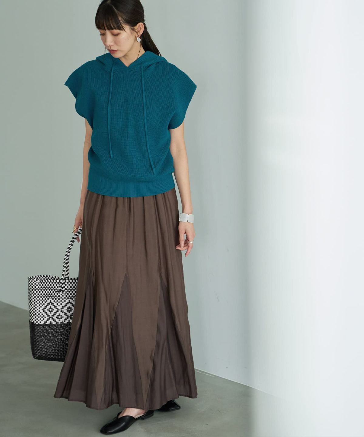 着用イメージ 165cm　シアン