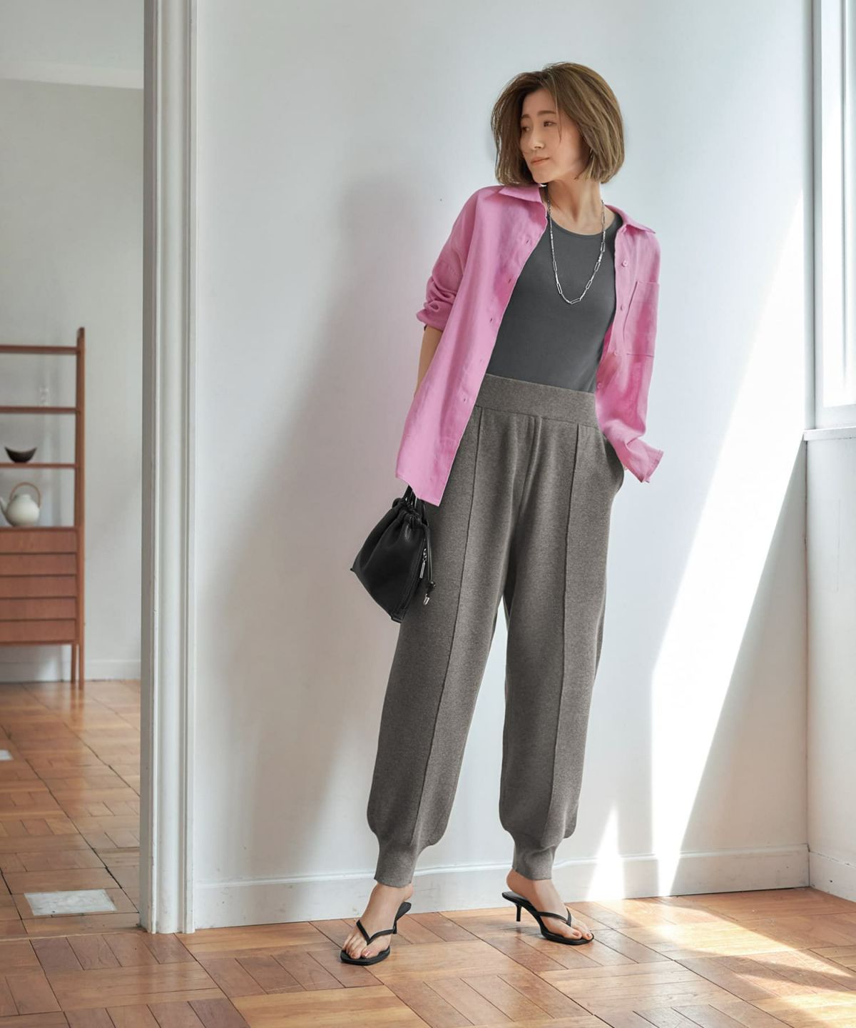 着用イメージ 166cm　ミドルグレー