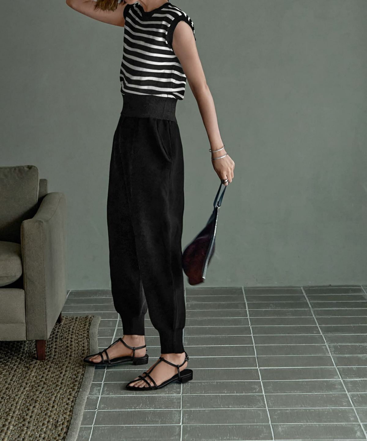 着用イメージ 166cm　ブラック