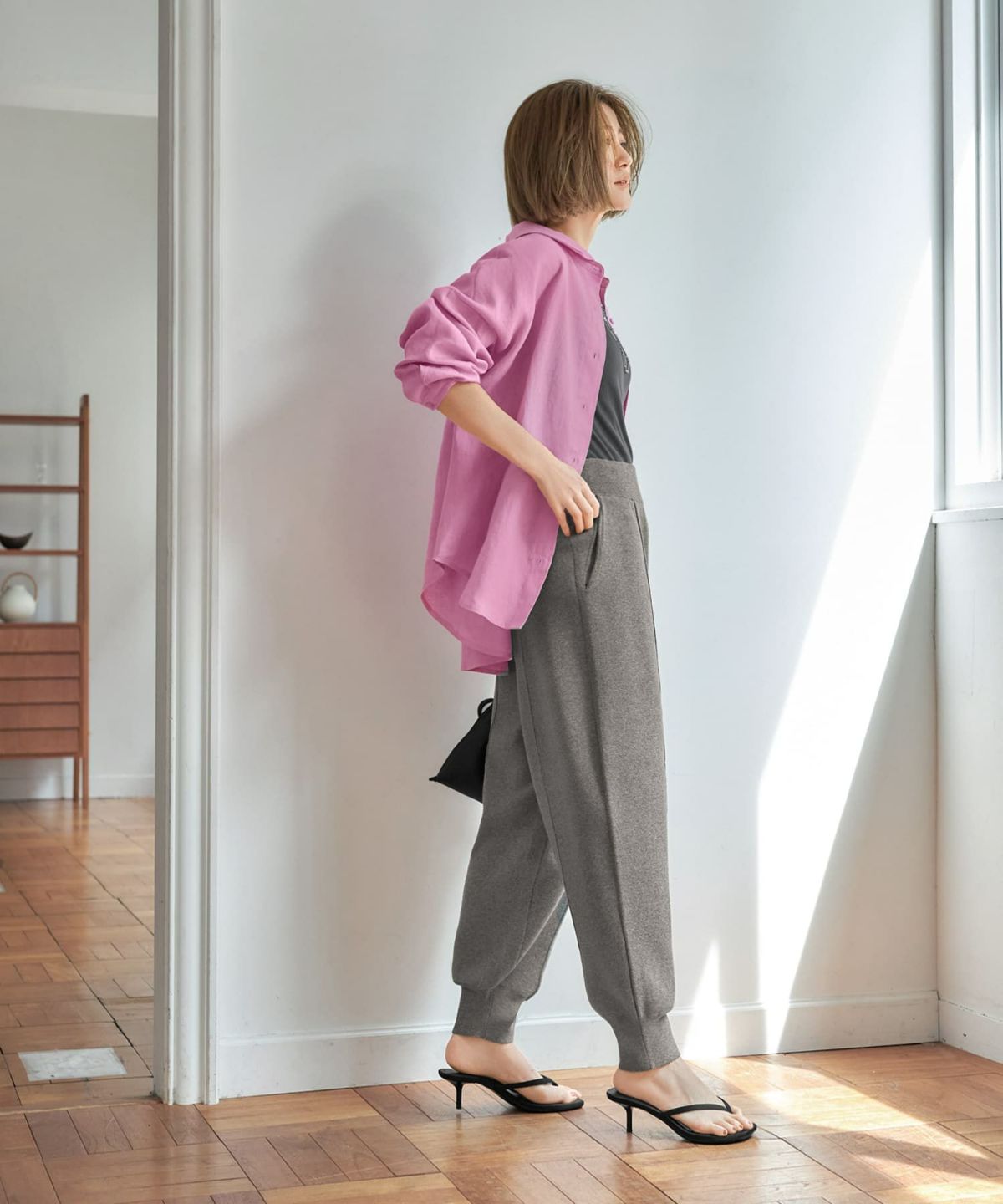 着用イメージ 166cm　ミドルグレー