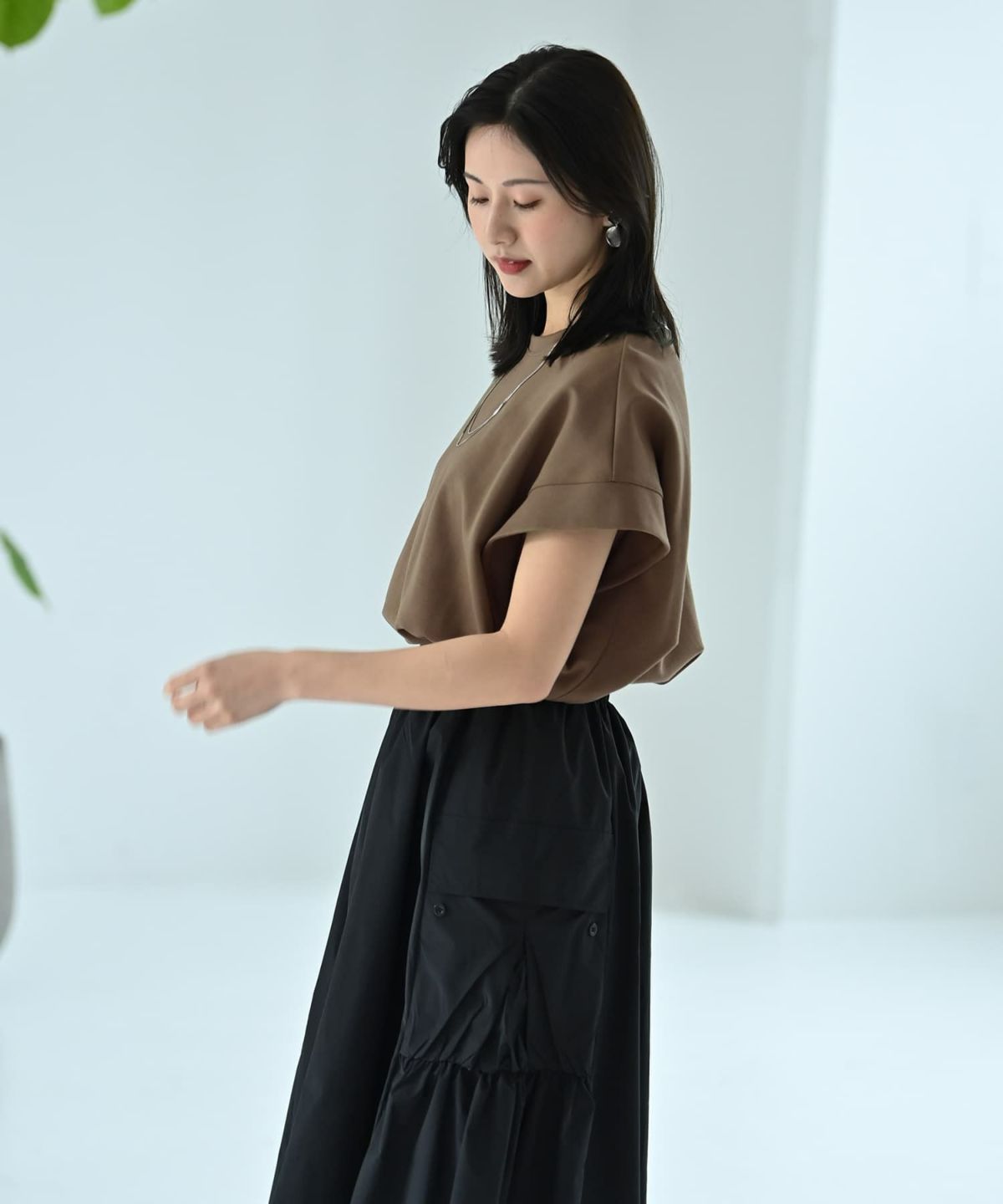 着用イメージ 172cm カーキ