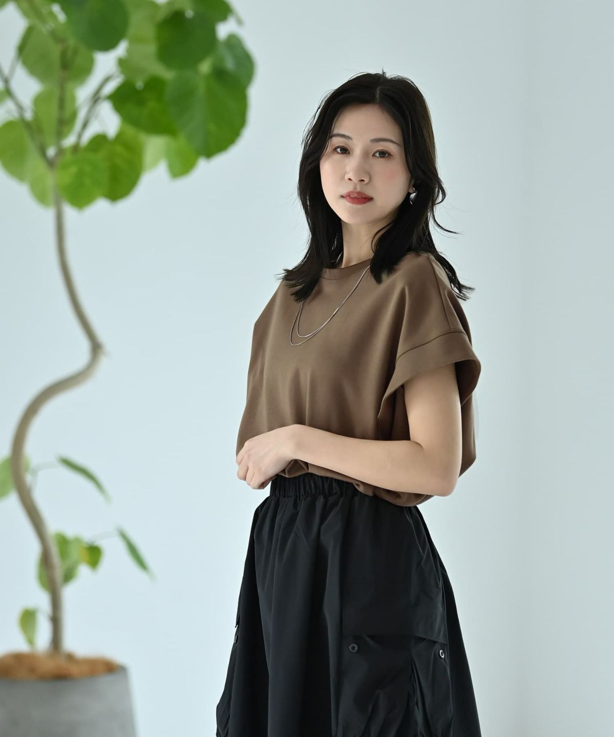 着用イメージ 172cm カーキ