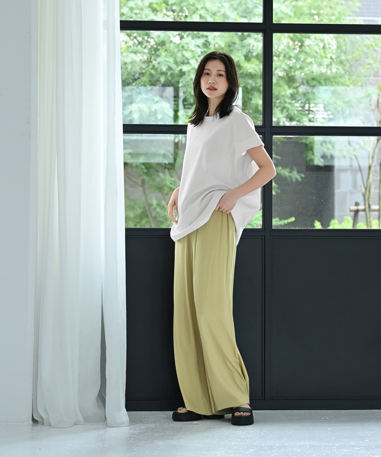 着用イメージ 172cm オフホワイト