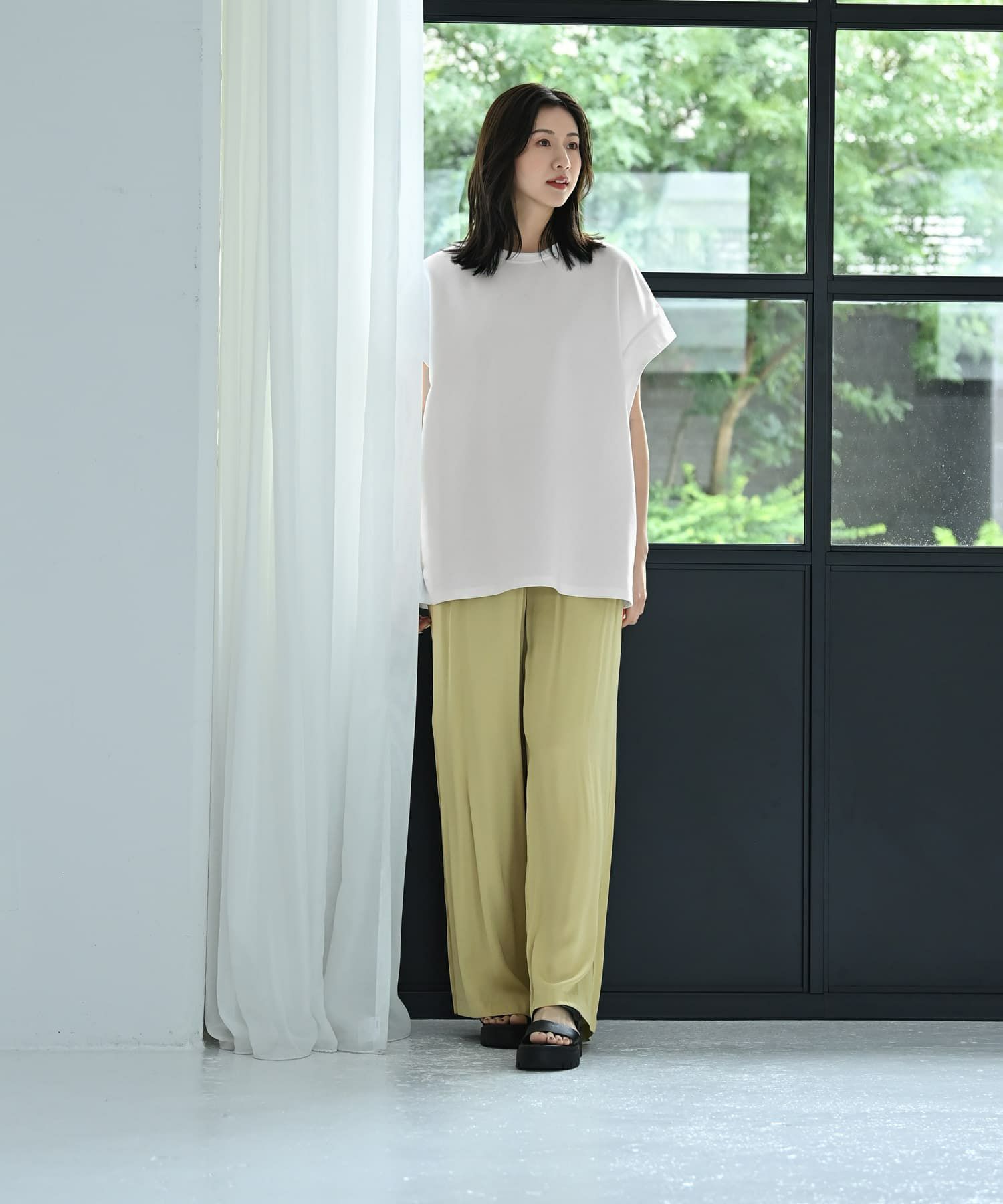 着用イメージ 172cm オフホワイト