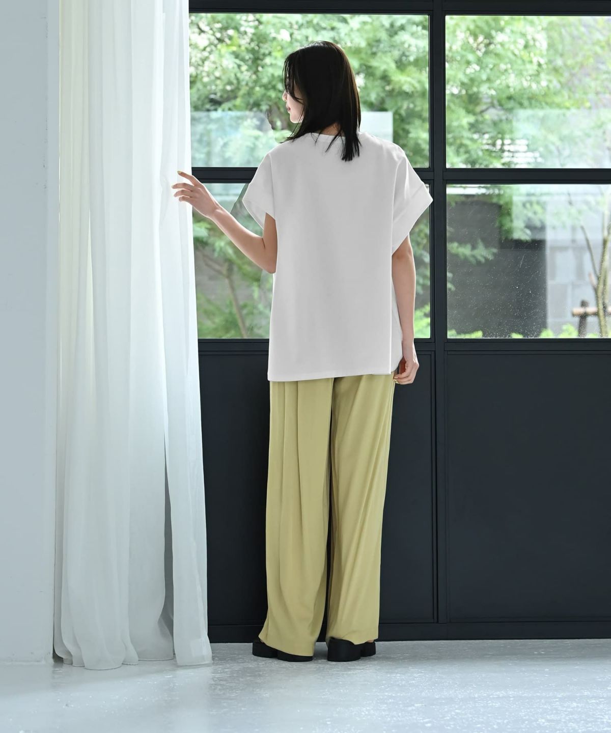 着用イメージ 172cm オフホワイト