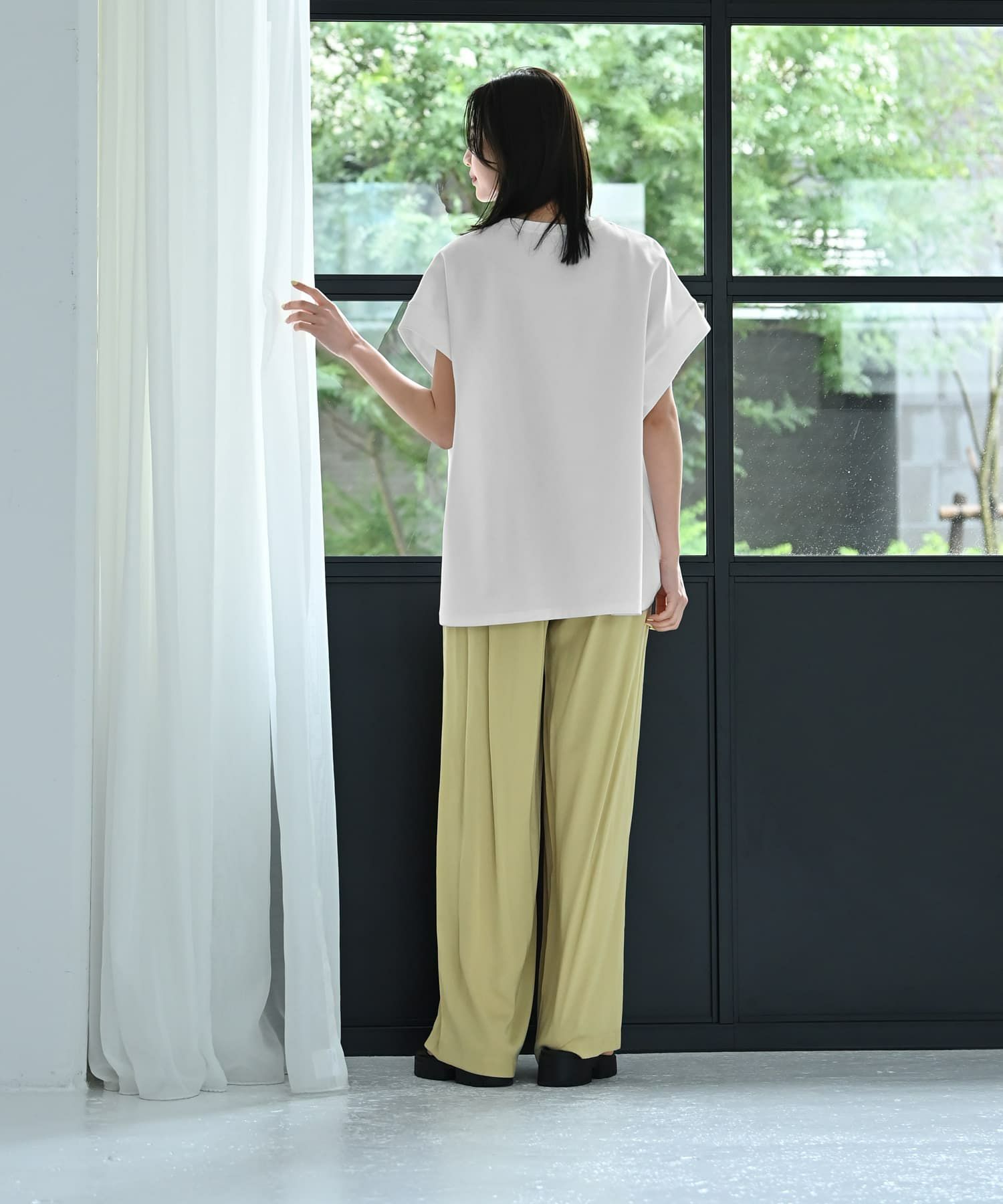 着用イメージ 172cm オフホワイト