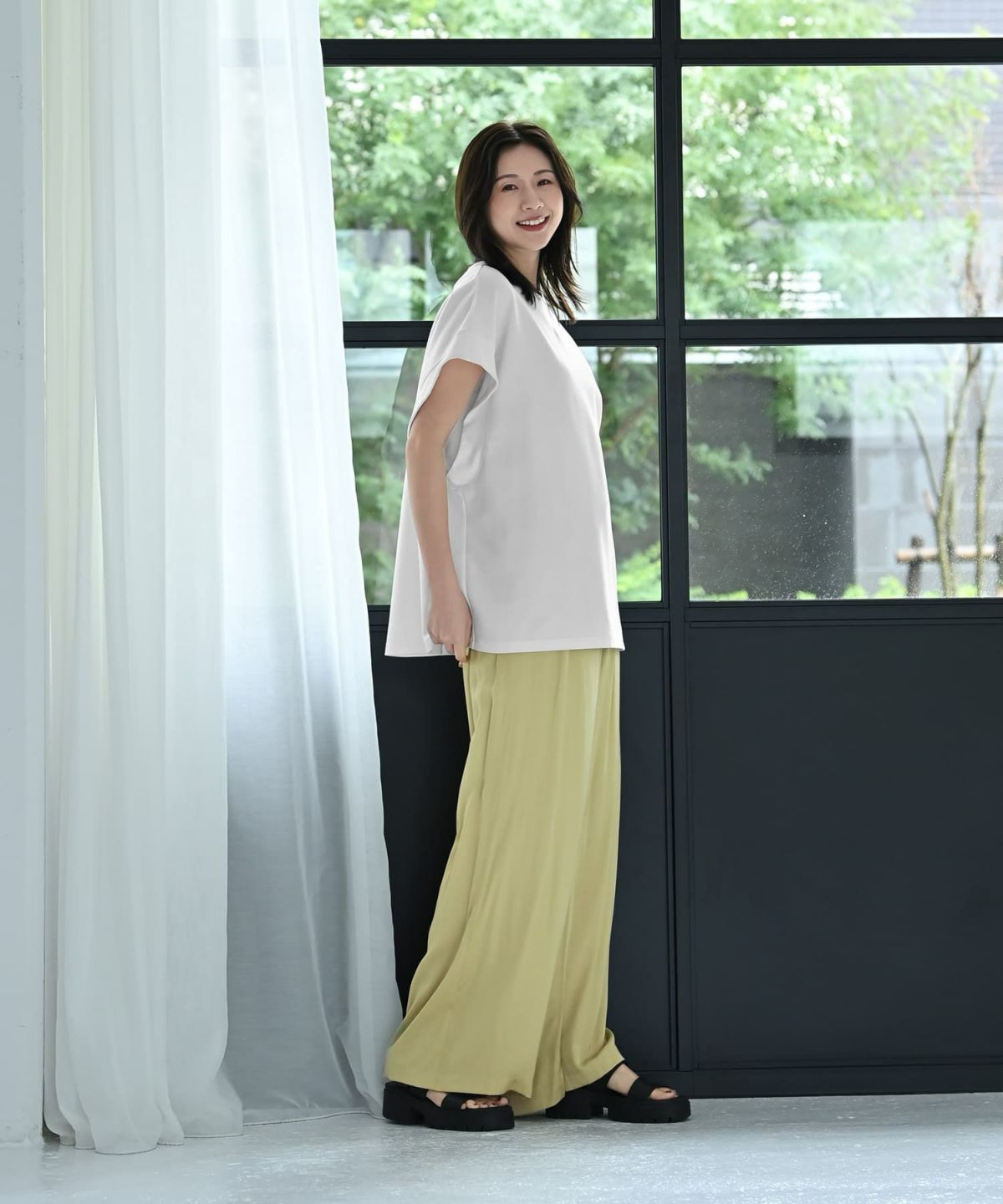 着用イメージ 172cm オフホワイト