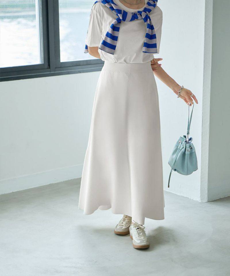 Softy Cotton／ミラノリブ編みマキシ丈スカート | おしゃれな大人