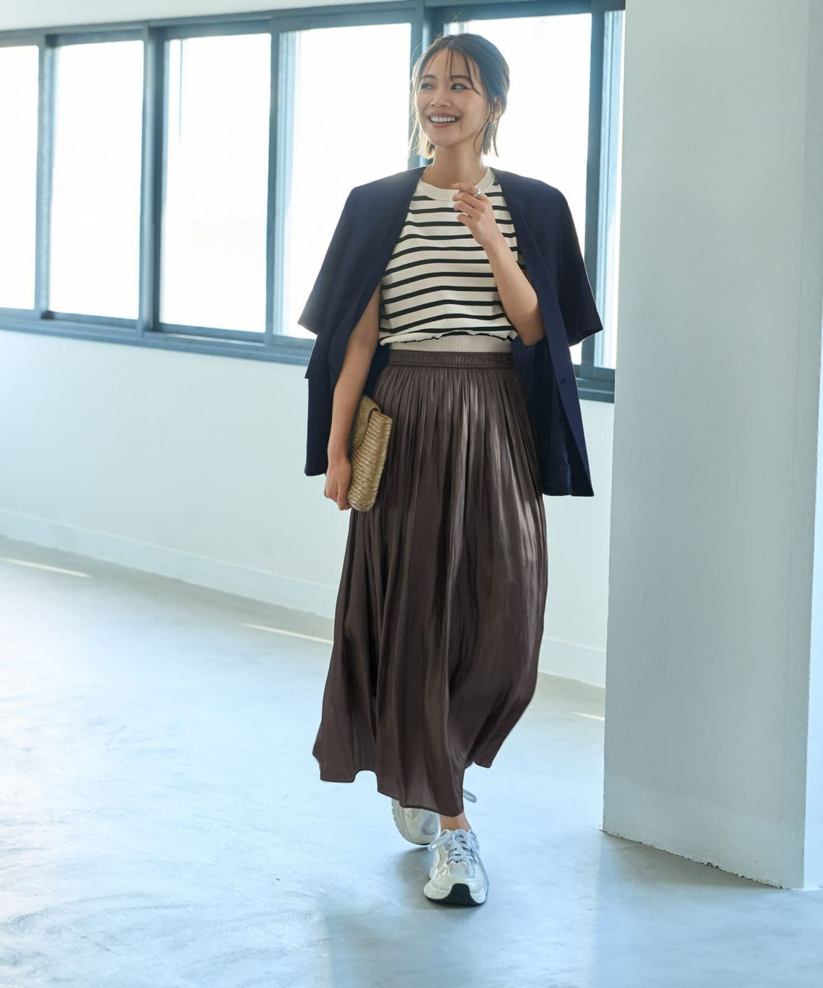 着用イメージ 167cm ネイビー