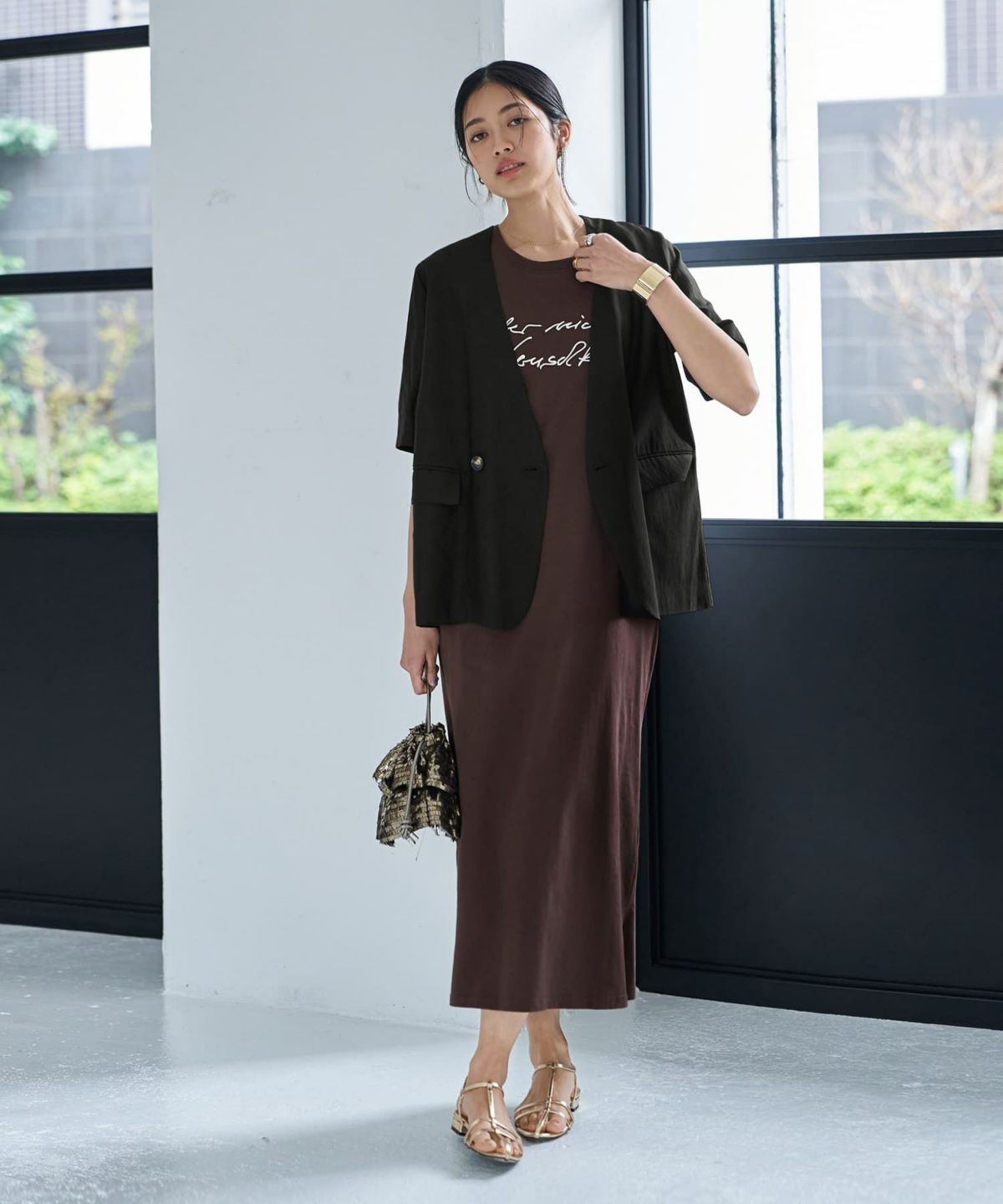 着用イメージ 167cm ブラック