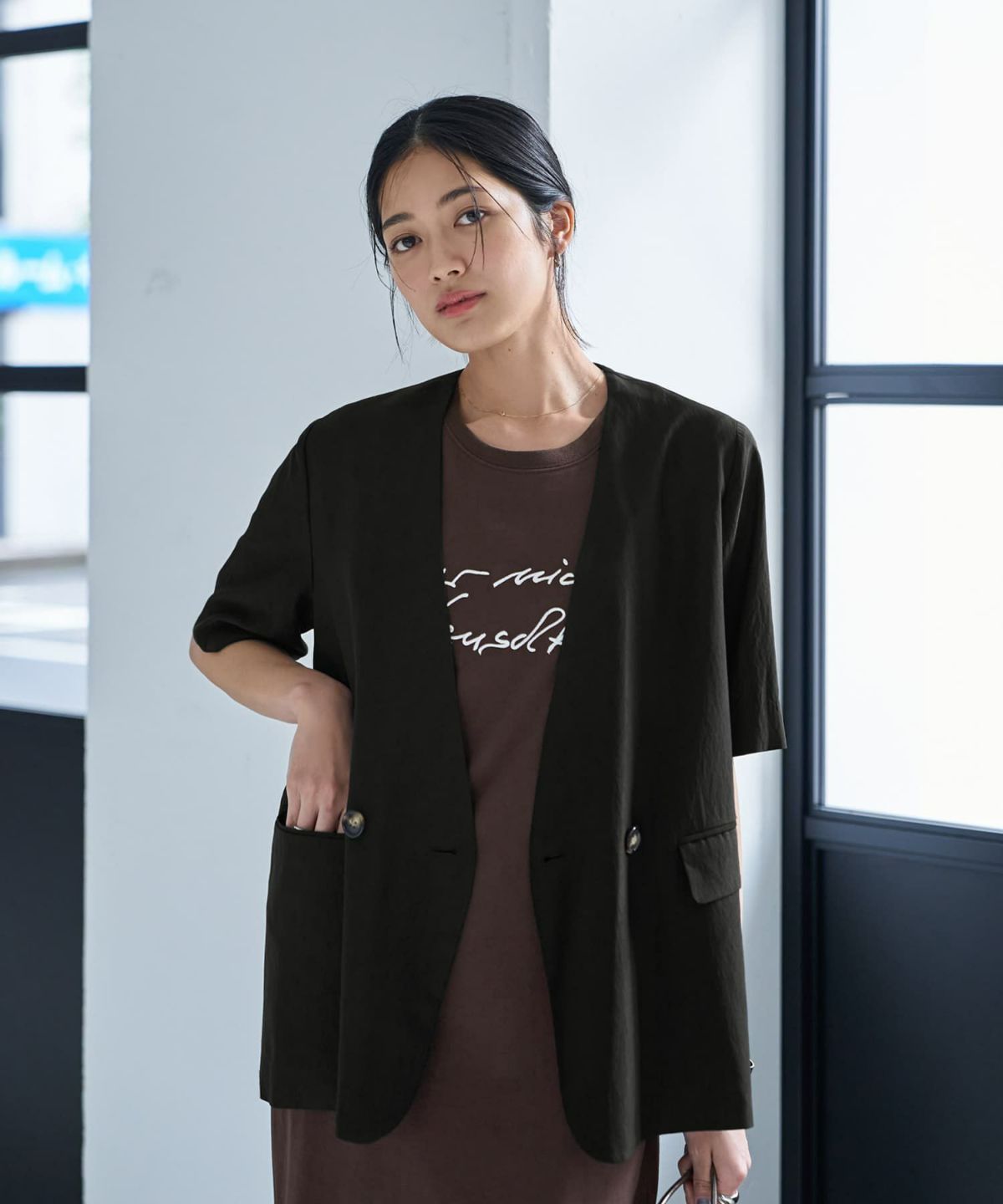 着用イメージ 167cm ブラック