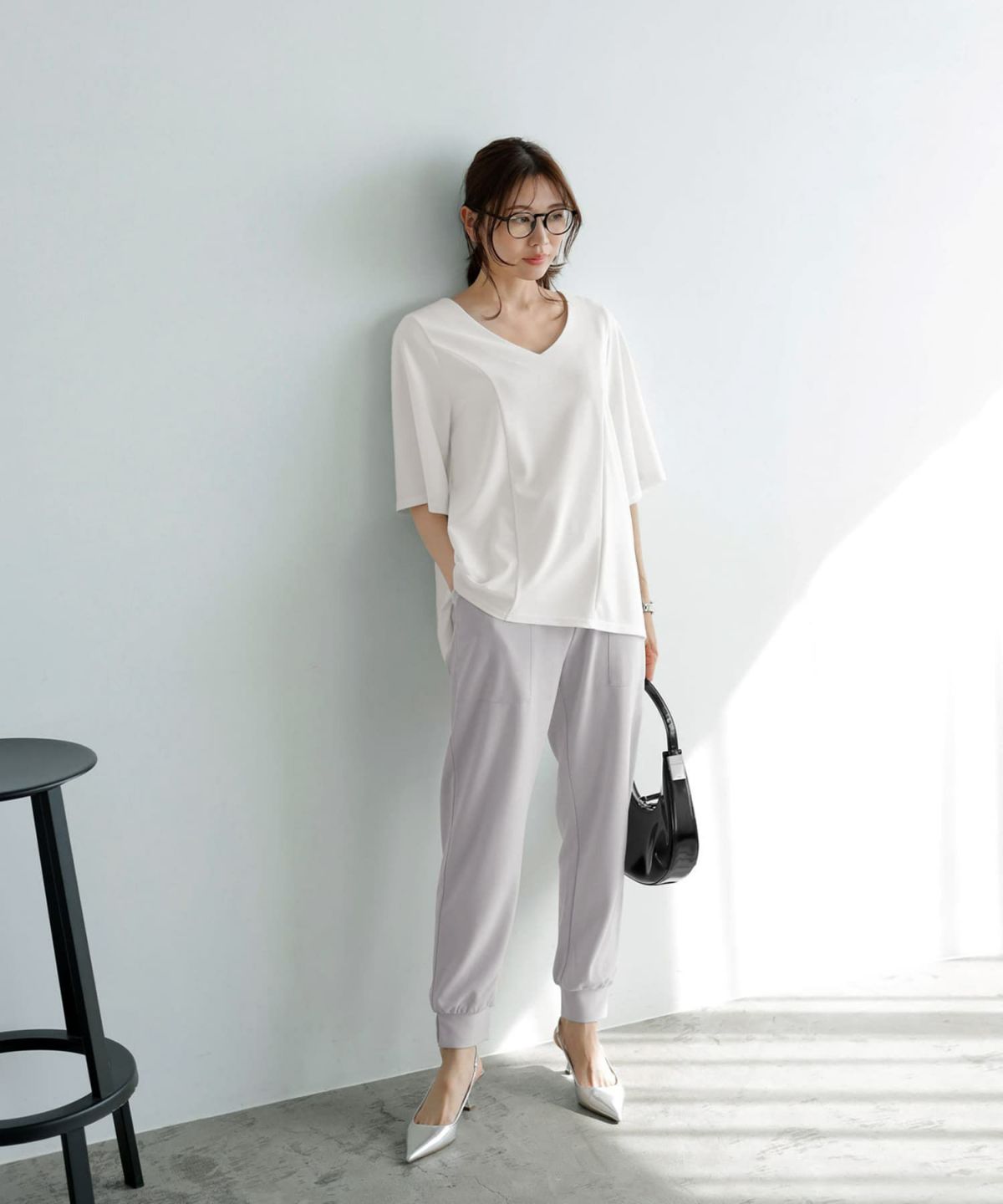 着用イメージ 166cm ホワイト