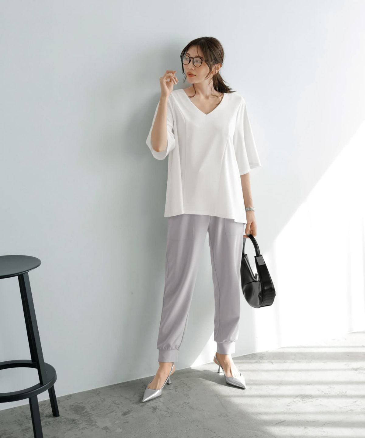 着用イメージ 166cm ホワイト