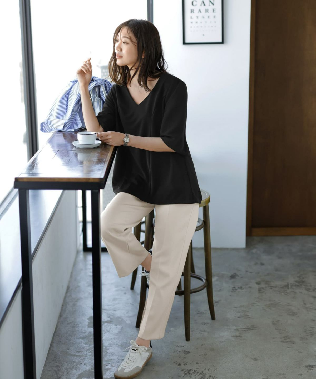 着用イメージ 166cm ブラック