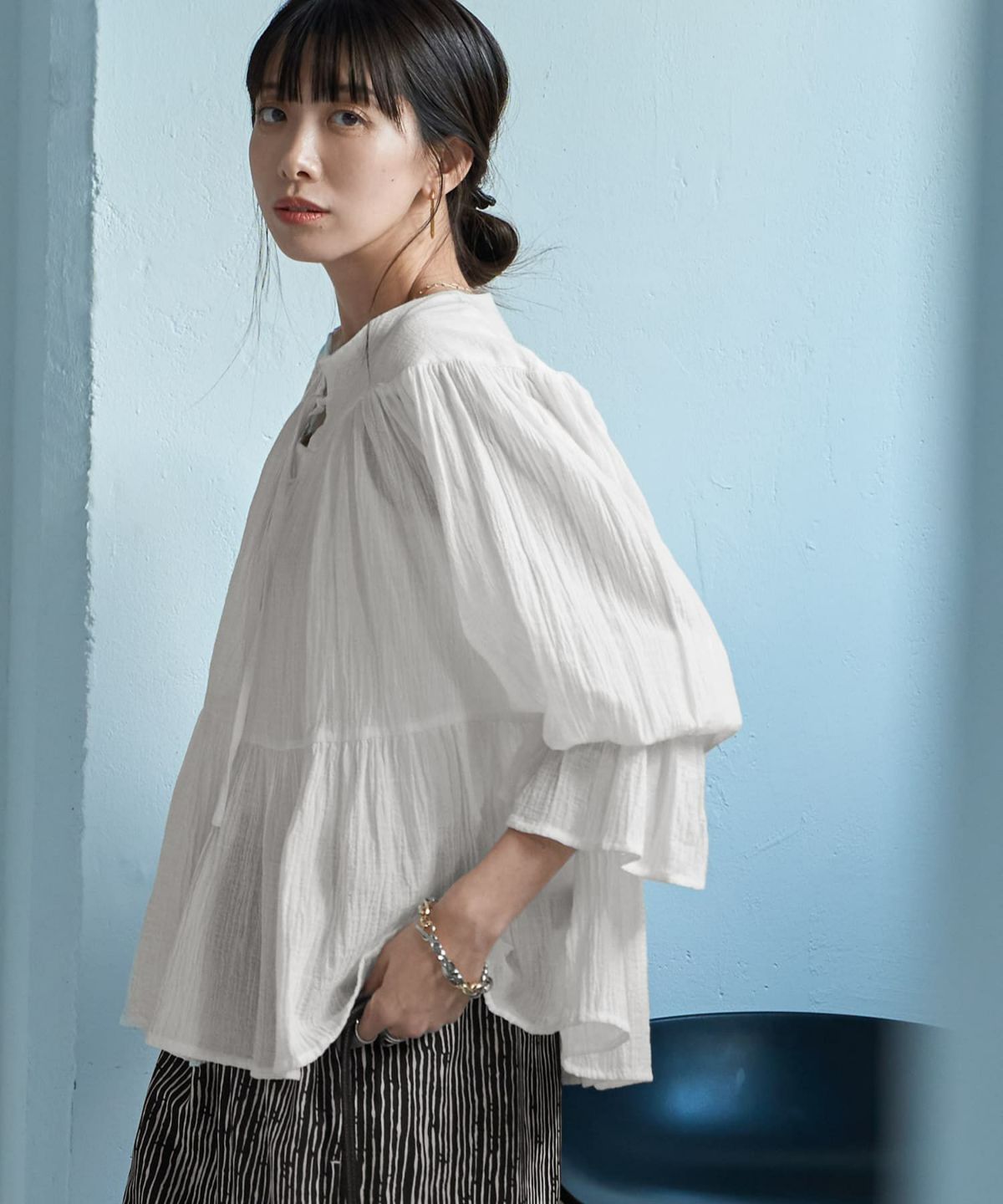 着用イメージ 165cm　ホワイト