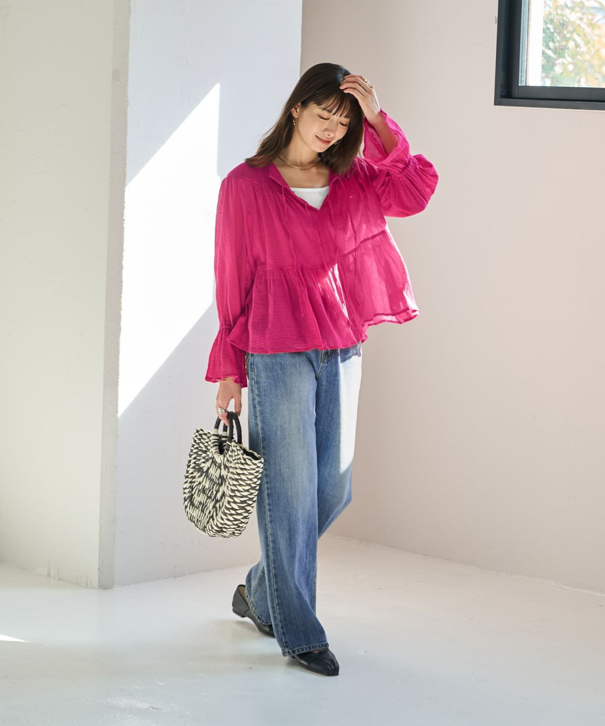 着用イメージ 165cm　オーキッドピンク