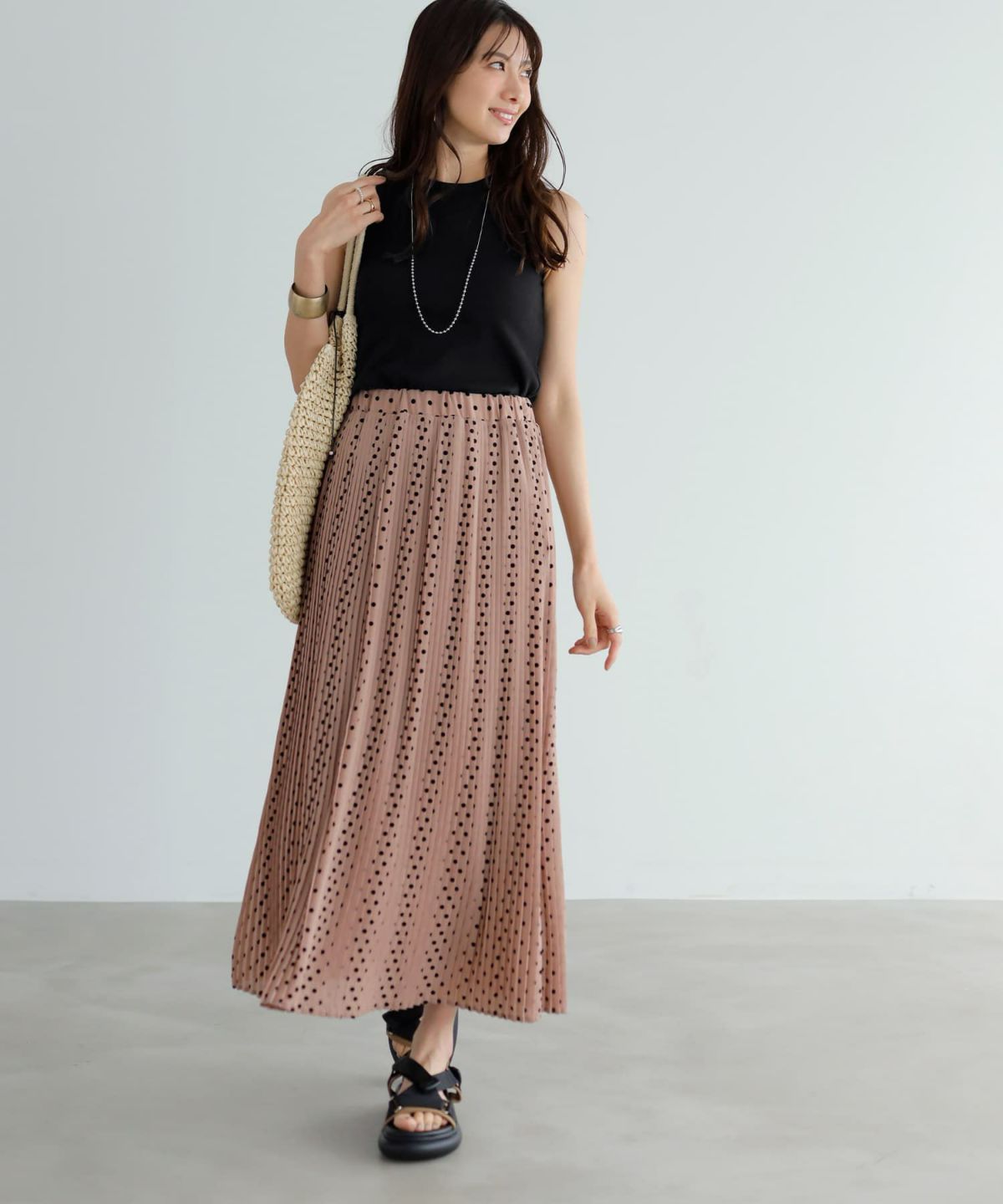 着用イメージ 165cm　ピンクベージュ