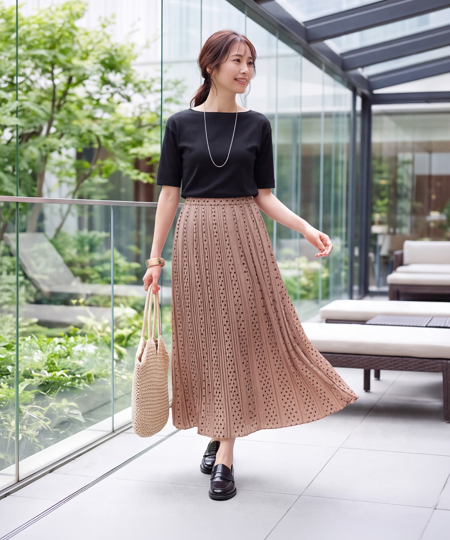 着用イメージ 165cm　ピンクベージュ