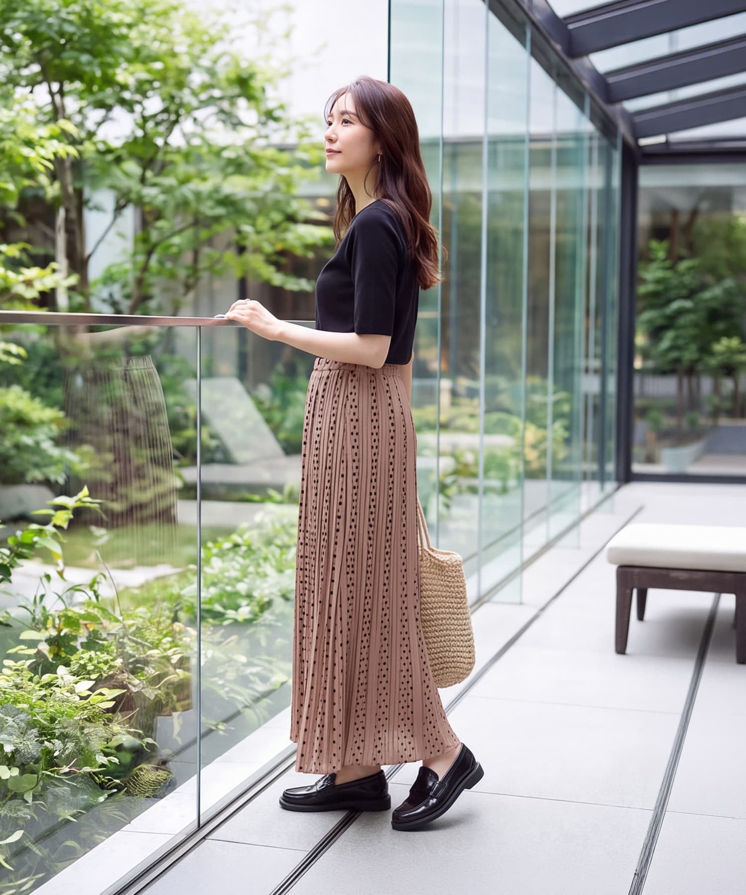 着用イメージ 165cm　ピンクベージュ